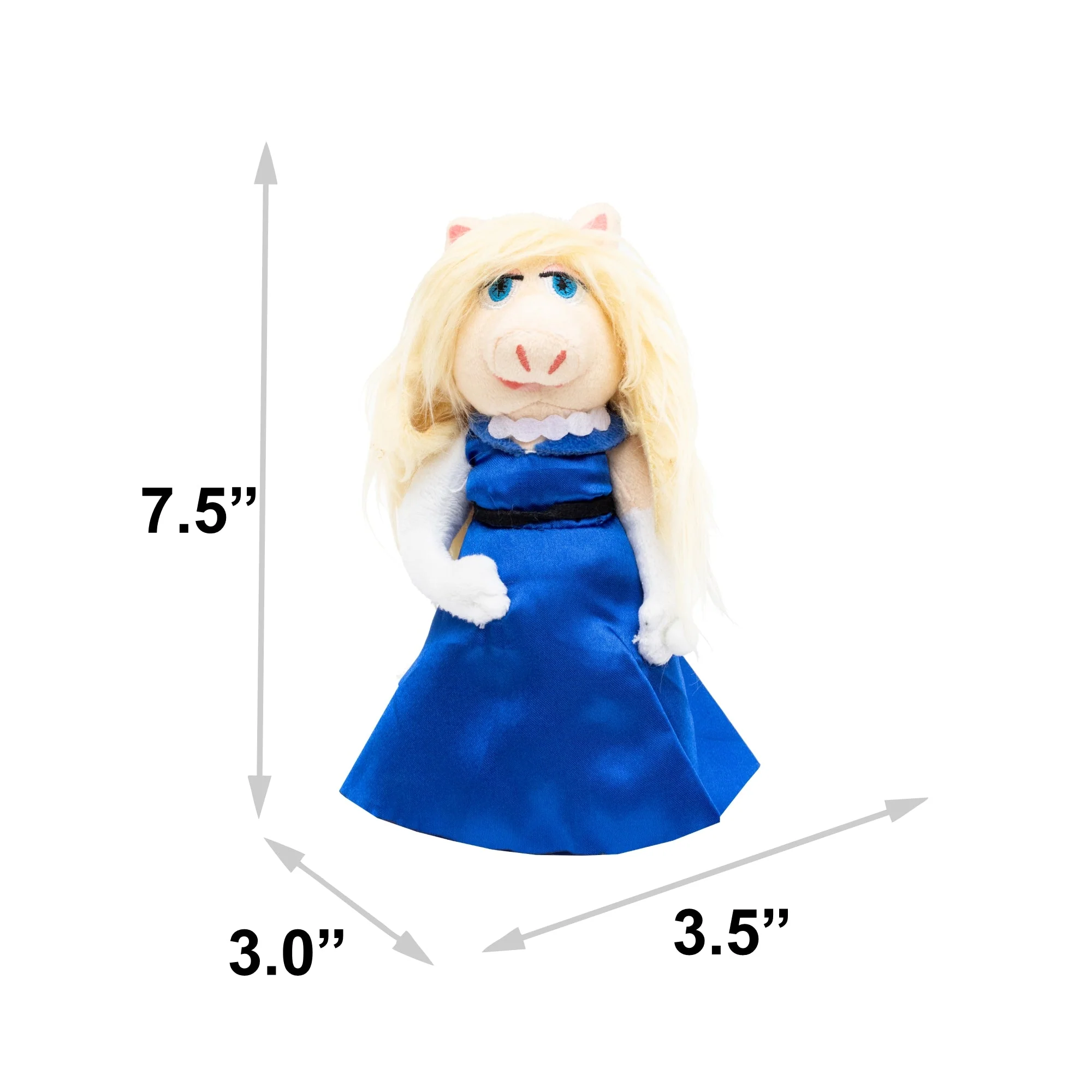 Dog Toy Squeaker Plush - The Muppets Miss Piggy Blue Gown Full Body Pose - Image 4
