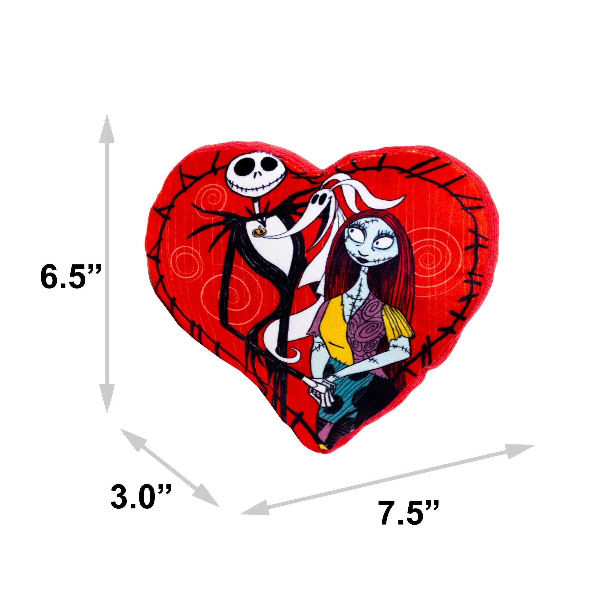 Dog Toy Squeaker Plush - The Nightmare Before Christmas Jack and Sally Heart Pose - Image 4