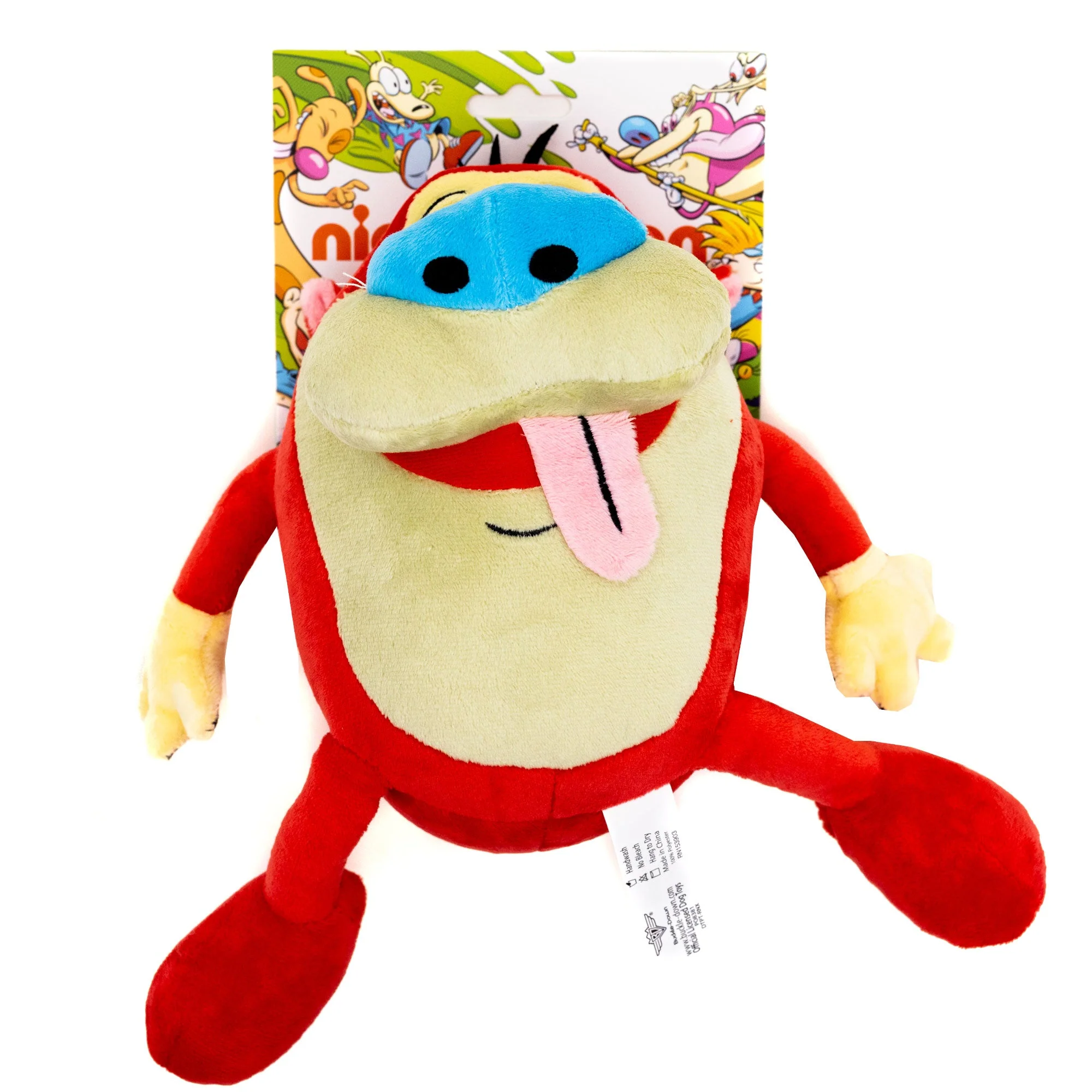 Dog Toy Squeaker Plush - The Ren and Stimpy Show Stimpy Full Body Pose - Image 3