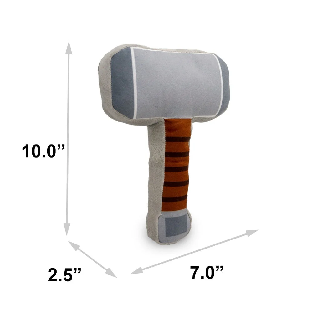Dog Toy Squeaker Plush - Thor's Hammer Grays Browns - Image 11