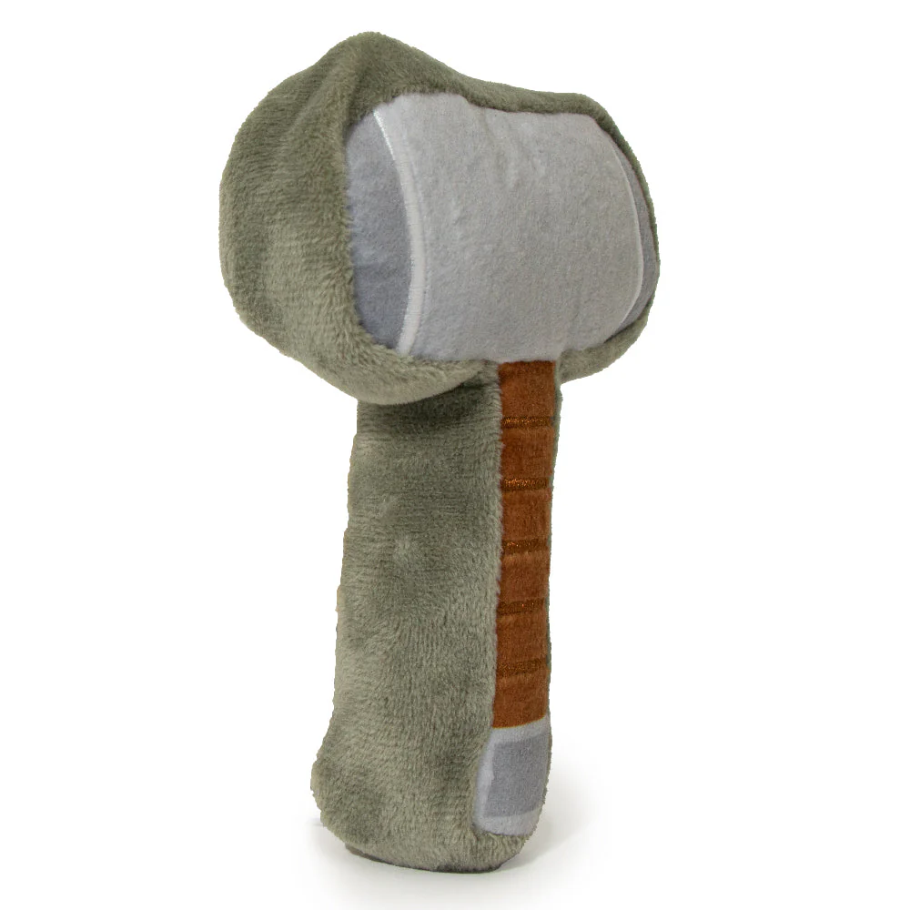 Dog Toy Squeaker Plush - Thor's Hammer Grays Browns - Image 2