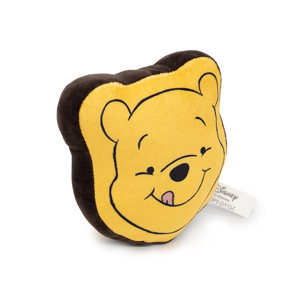 Dog Toy Squeaker Plush - Winnie the Pooh Smiling Face Yellow - Image 2