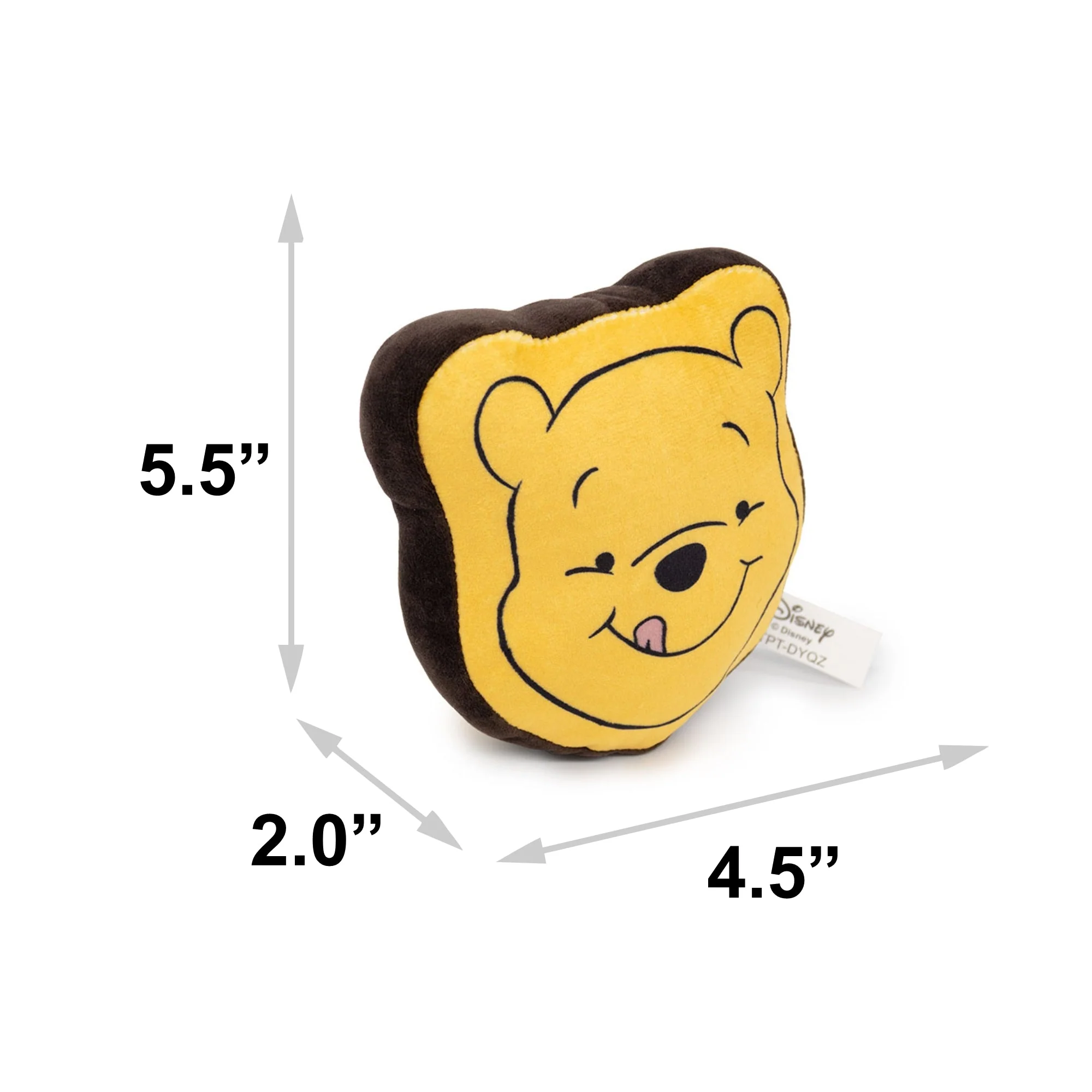 Dog Toy Squeaker Plush - Winnie the Pooh Smiling Face Yellow - Image 4
