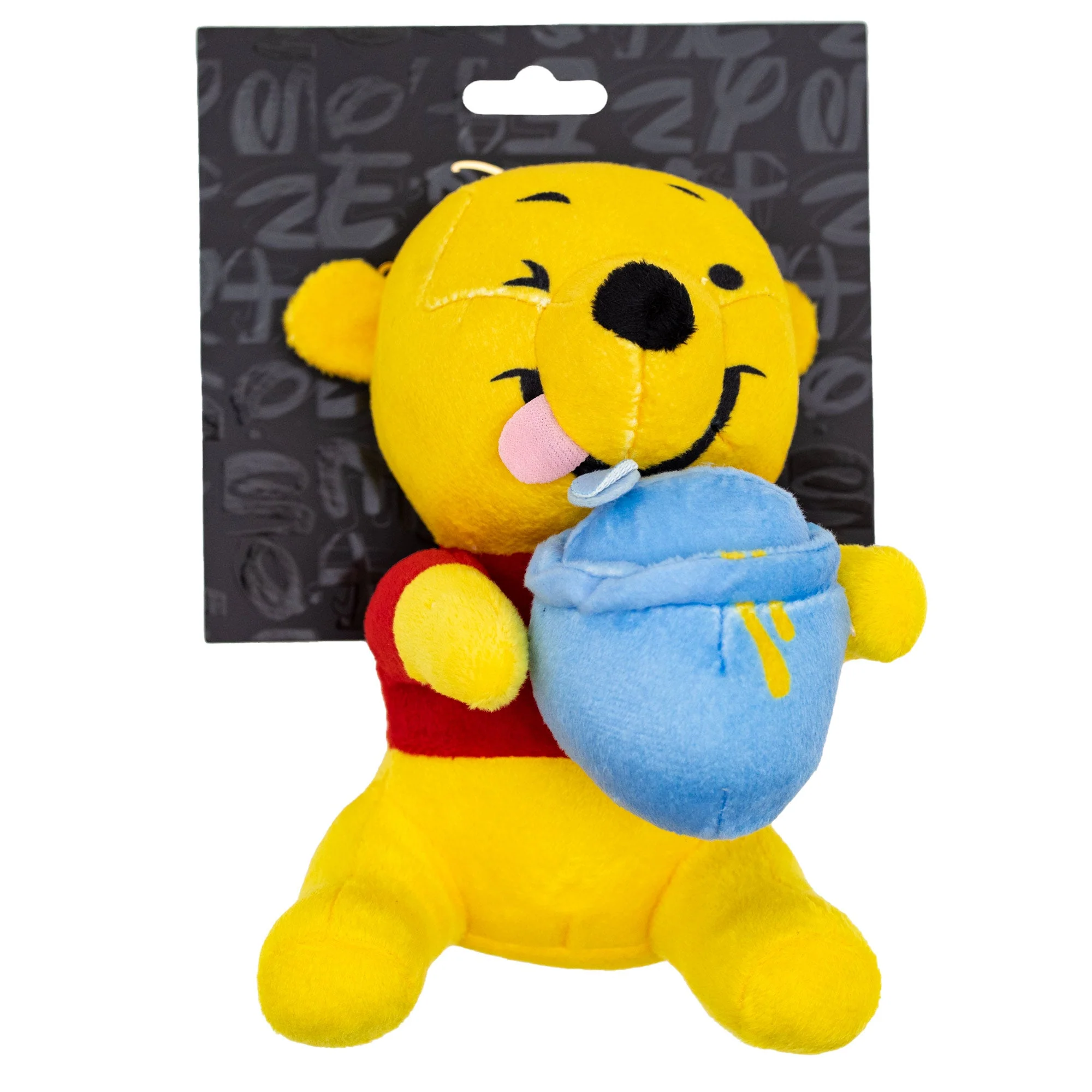 Dog Toy Squeaker Plush - Winnie the Pooh Winking Hunny Pot Sitting Pose - Image 4