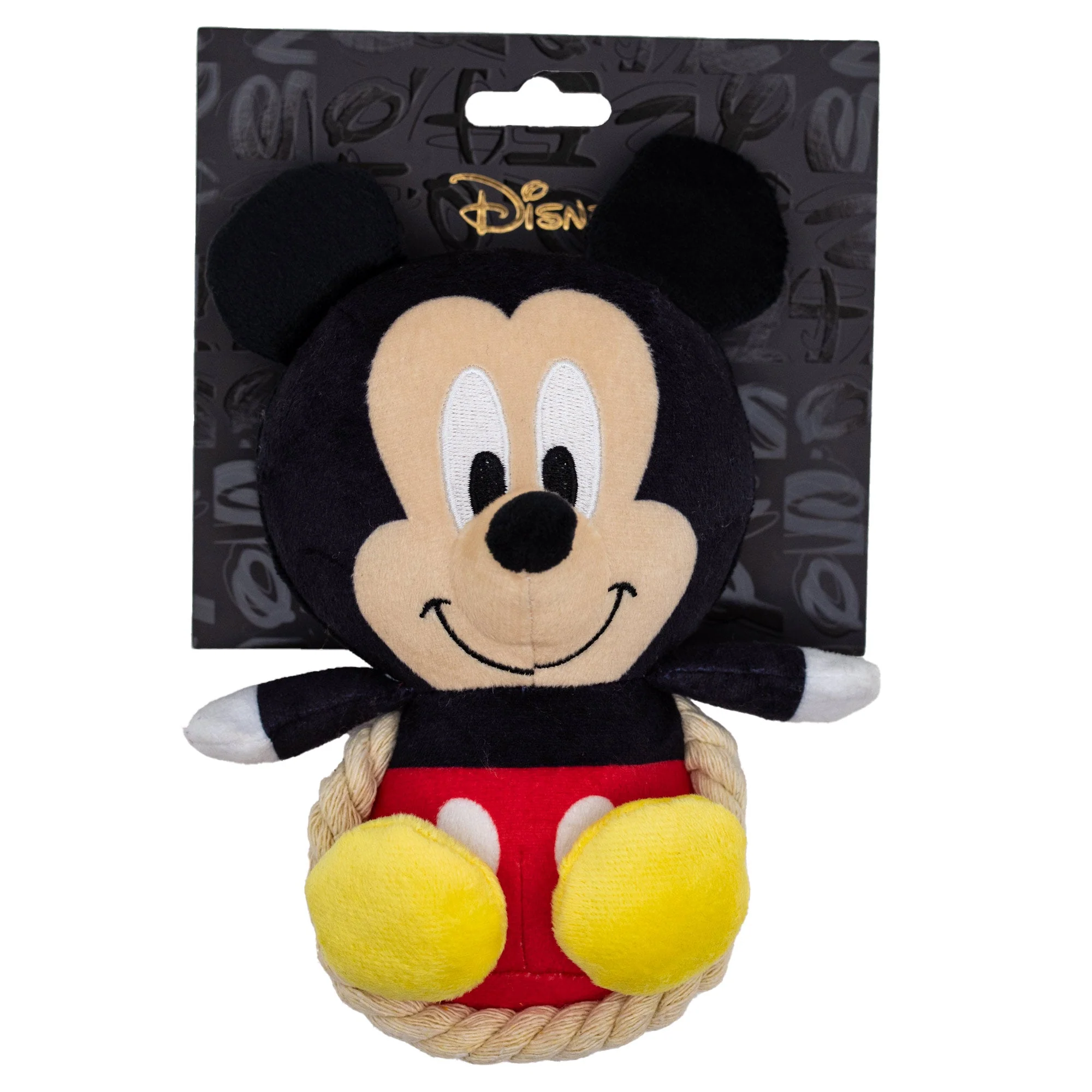 Dog Toy Squeaker Plush with Rope - Disney Mickey Mouse Chibi Sitting Pose - Image 4