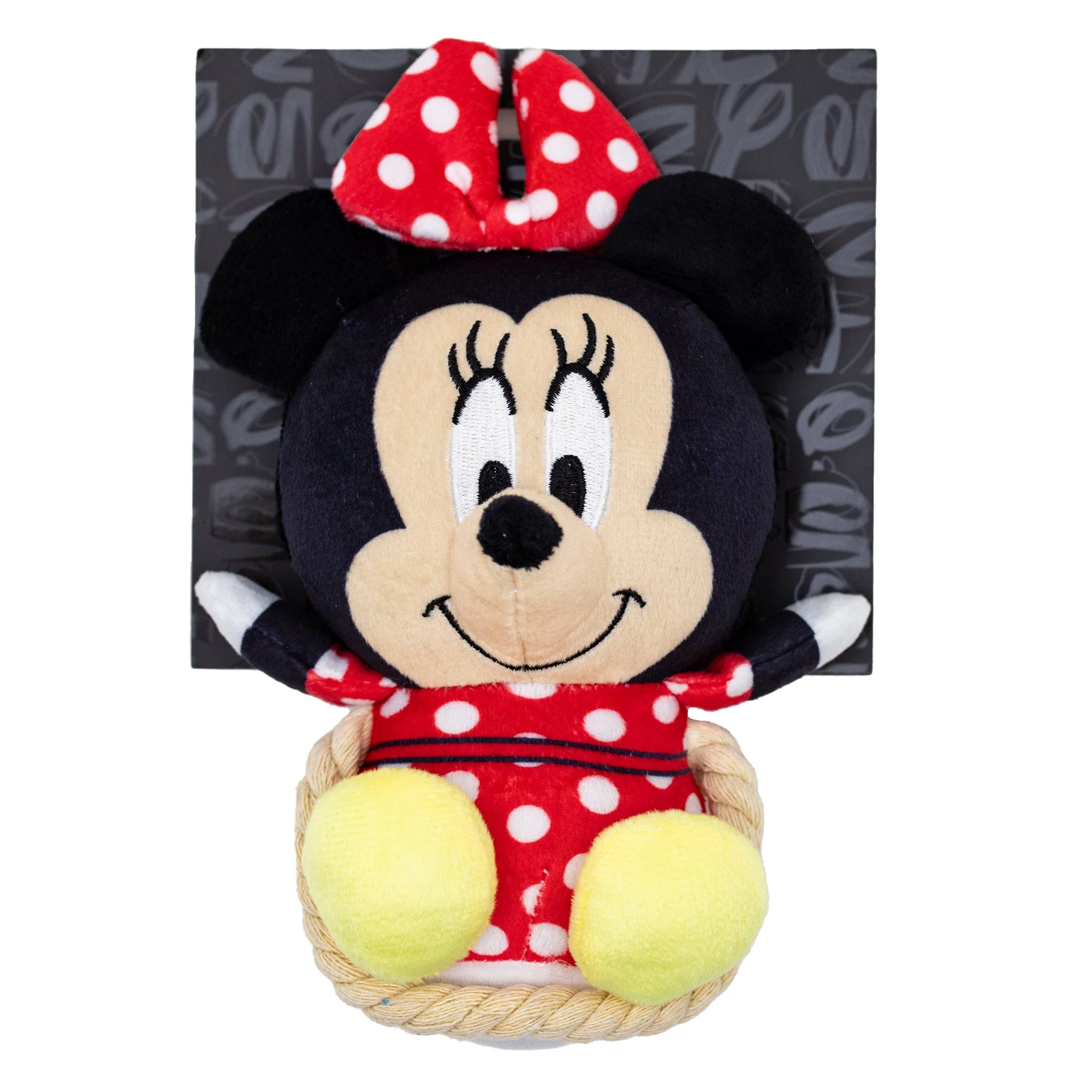 Dog Toy Squeaker Plush with Rope - Disney Minnie Mouse Chibi Sitting Pose - Image 4