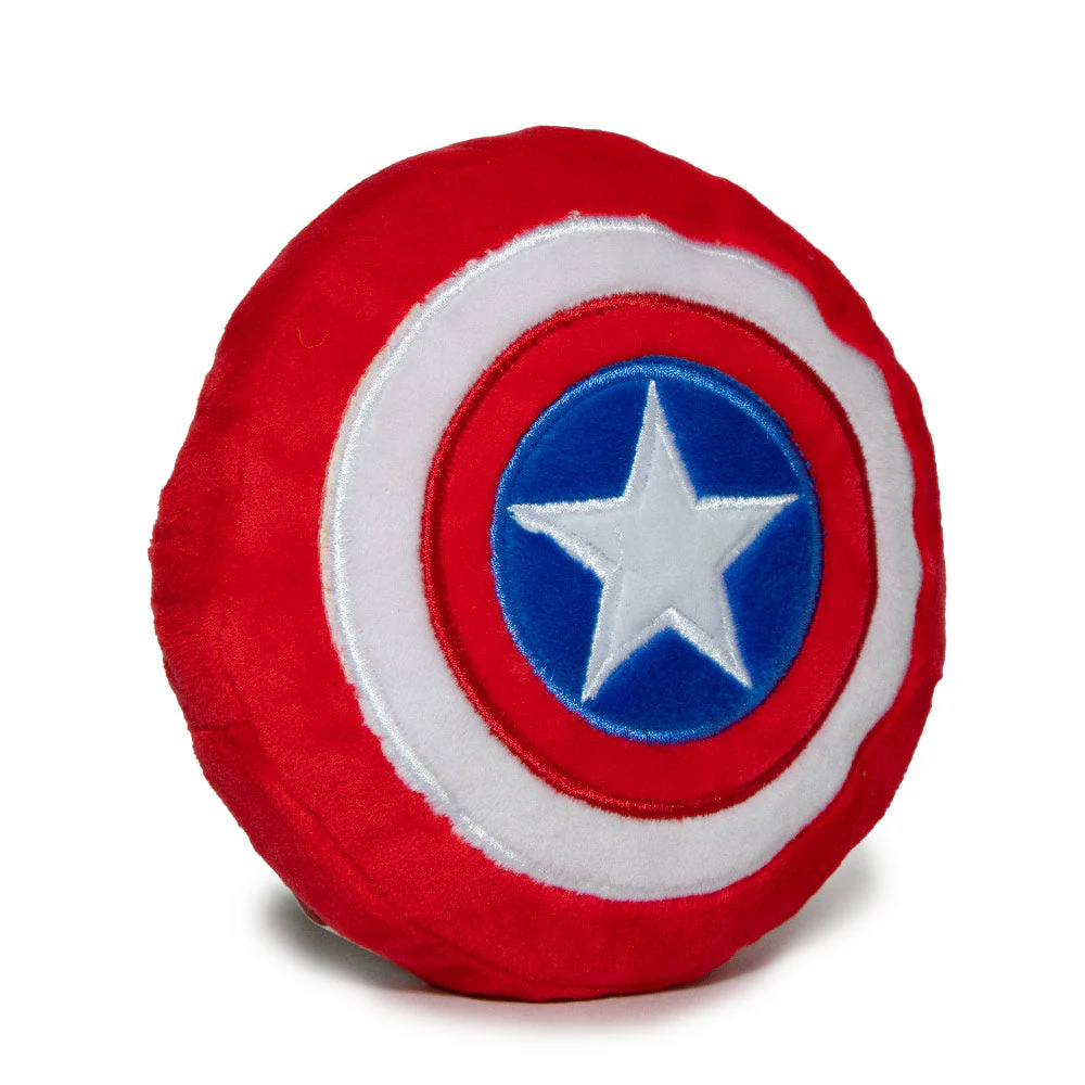 Dog Toy Squeaky Plush - Captain America Shield Red White Blue White - Image 2