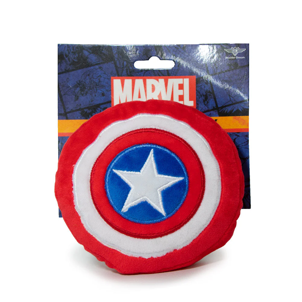 Dog Toy Squeaky Plush - Captain America Shield Red White Blue White - Image 4