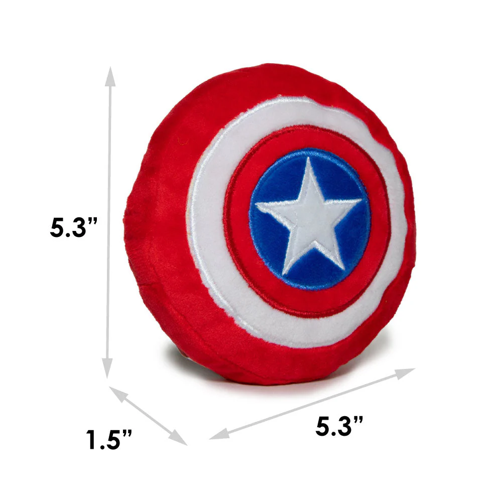 Dog Toy Squeaky Plush - Captain America Shield Red White Blue White - Image 6