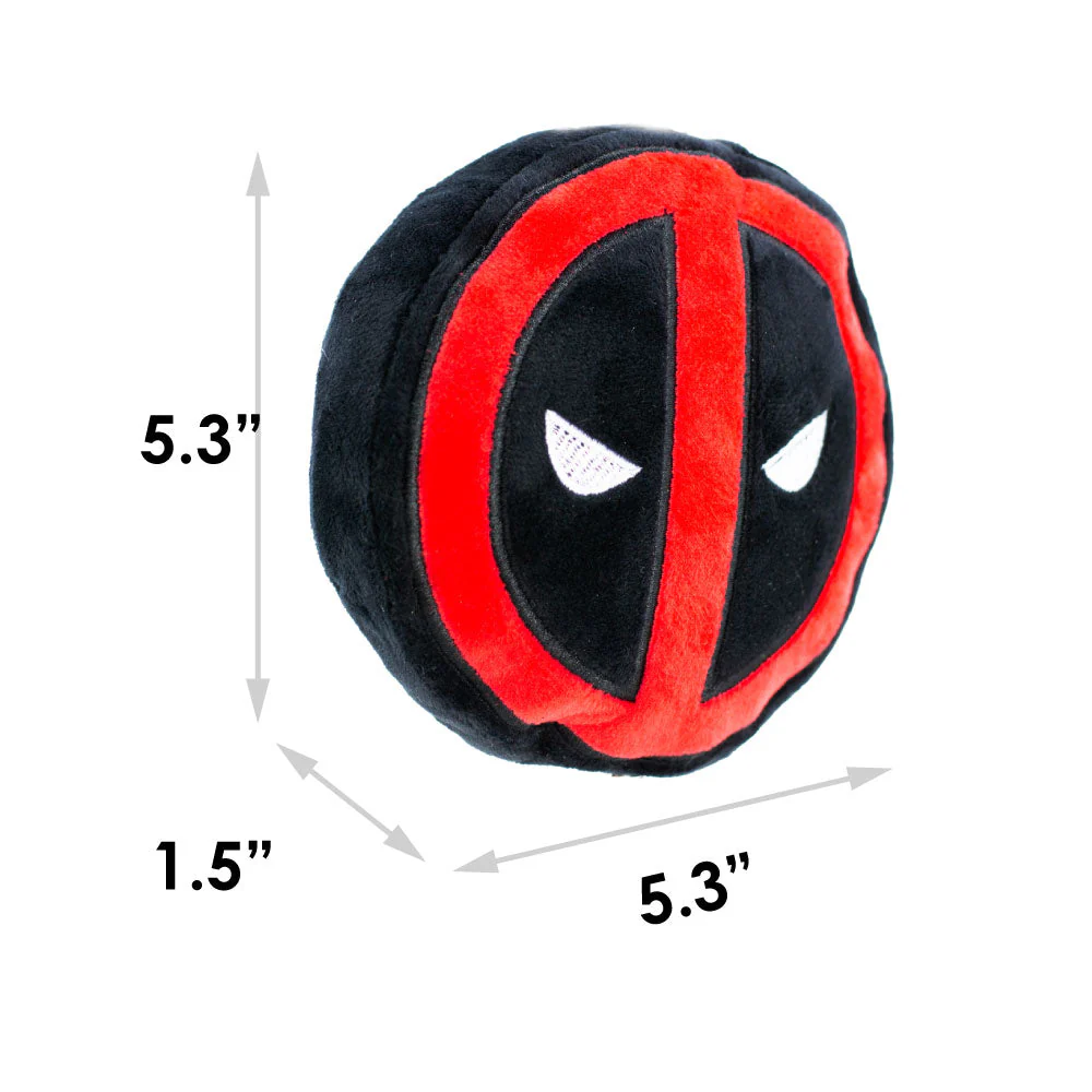 Dog Toy Squeaky Plush - Deadpool Logo Black Red White - Image 5