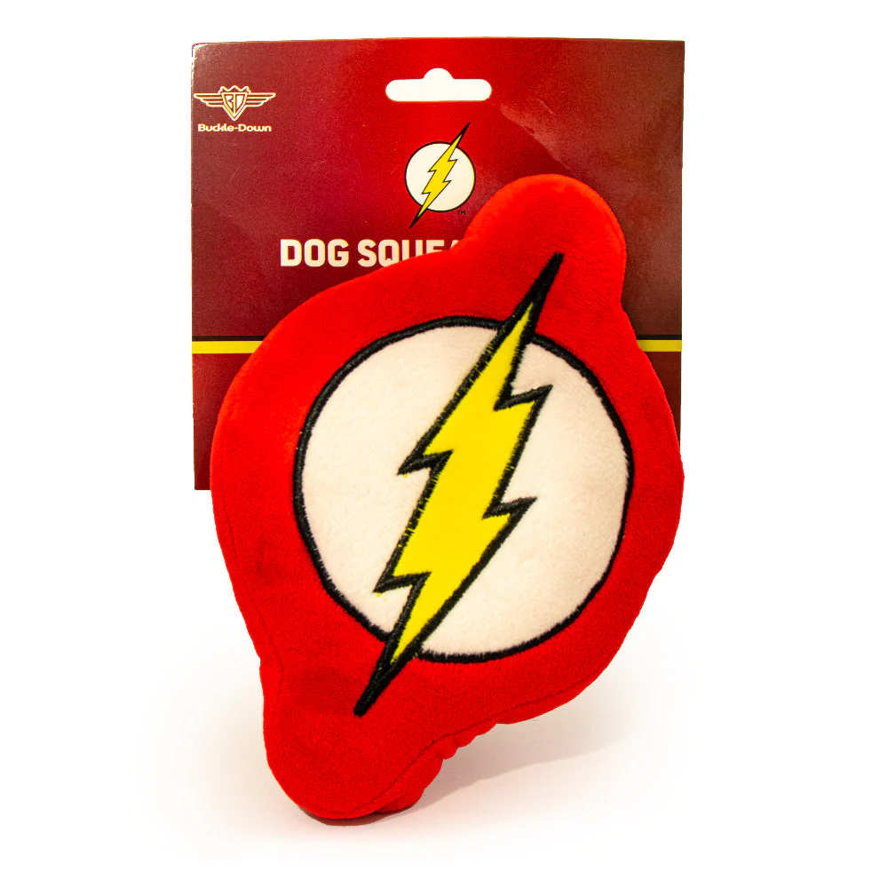 Dog Toy Squeaky Plush - Flash Icon Red White Yellow - Image 5