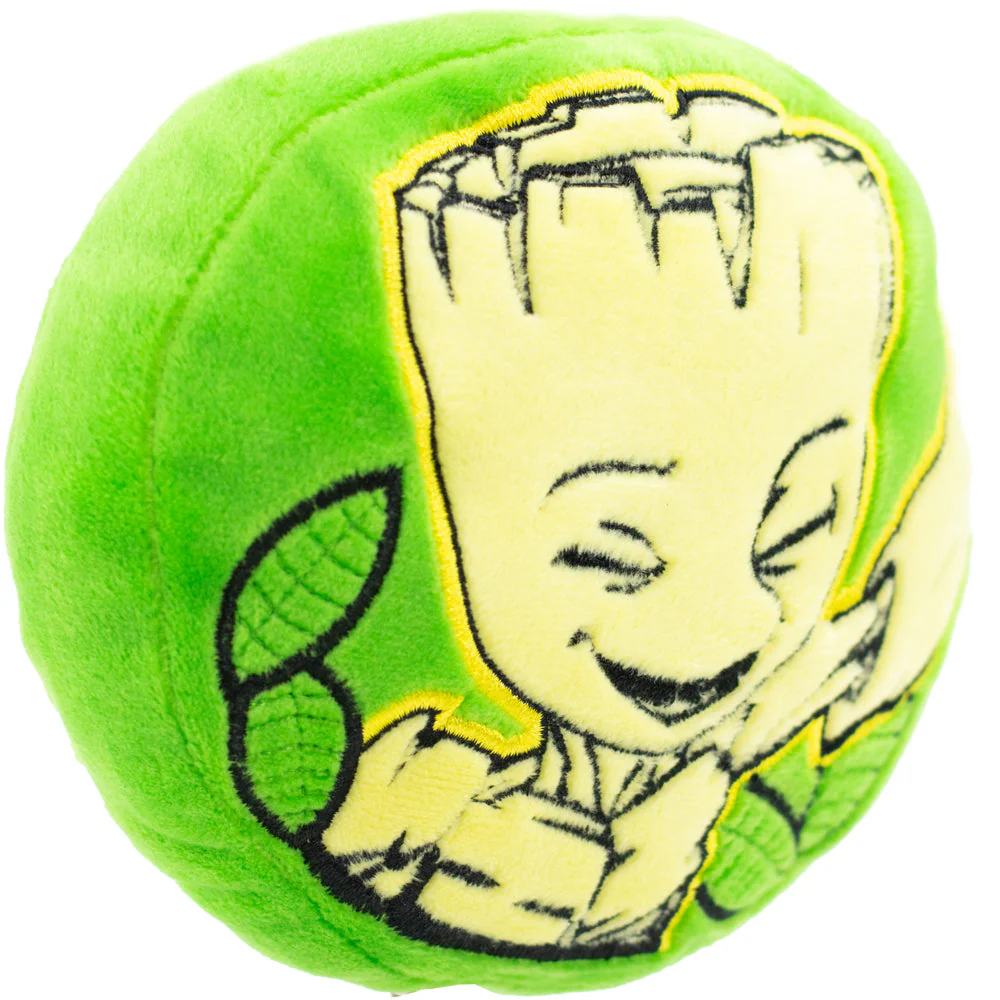 Dog Toy Squeaky Plush - Groot Happy Pose Leaves Greens Browns - Image 2