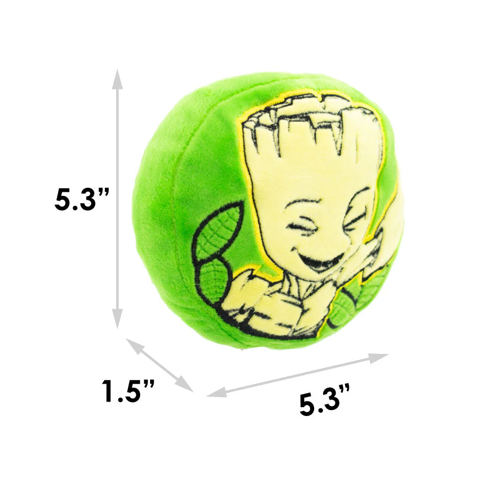 Dog Toy Squeaky Plush - Groot Happy Pose Leaves Greens Browns - Image 3