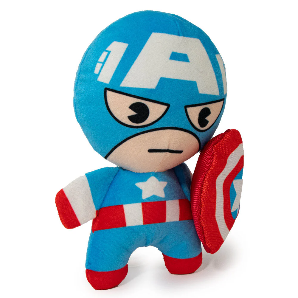 Dog Toy Squeaky Plush - Kawaii Captain America Standing Pose - Image 2