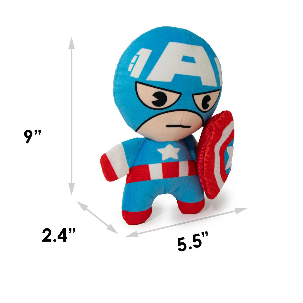 Dog Toy Squeaky Plush - Kawaii Captain America Standing Pose - Image 5
