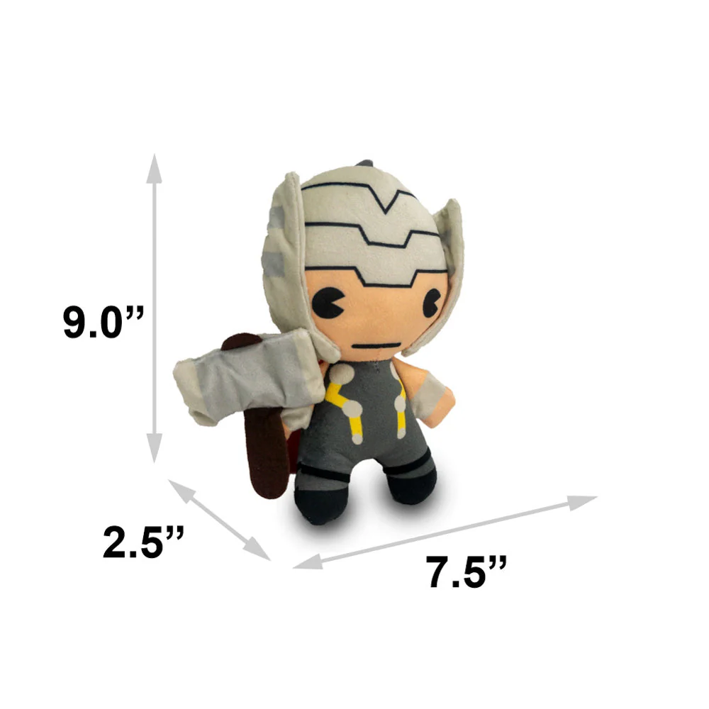 Dog Toy Squeaky Plush - Kawaii Thor with Hammer Standing Pose - Image 4