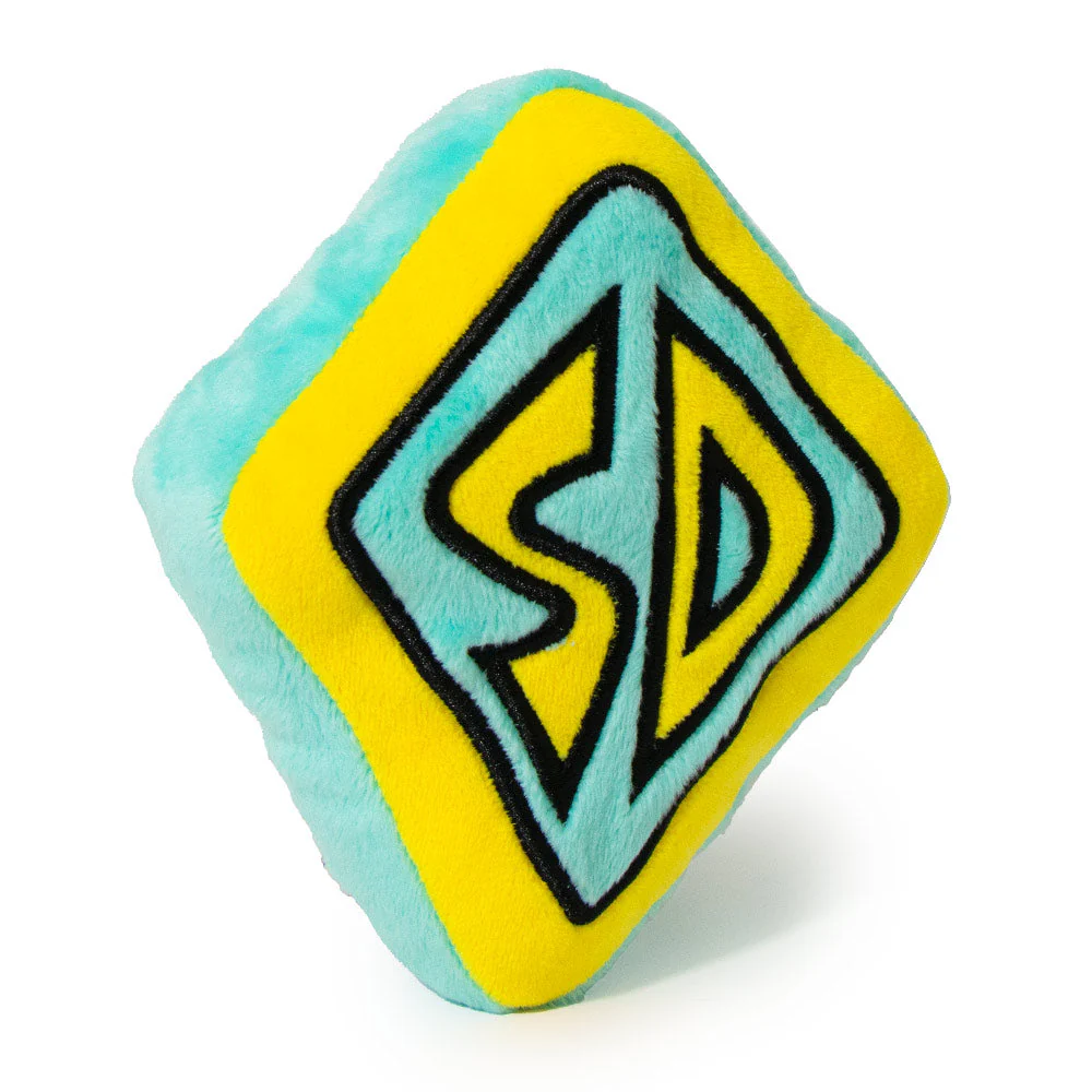 Dog Toy Squeaky Plush - Scooby Doo SD Dog Collar Logo Blue Yellow - Image 2