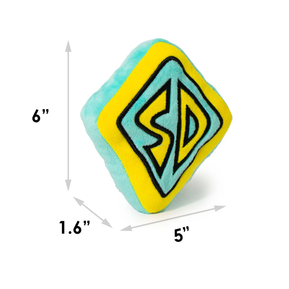 Dog Toy Squeaky Plush - Scooby Doo SD Dog Collar Logo Blue Yellow - Image 4