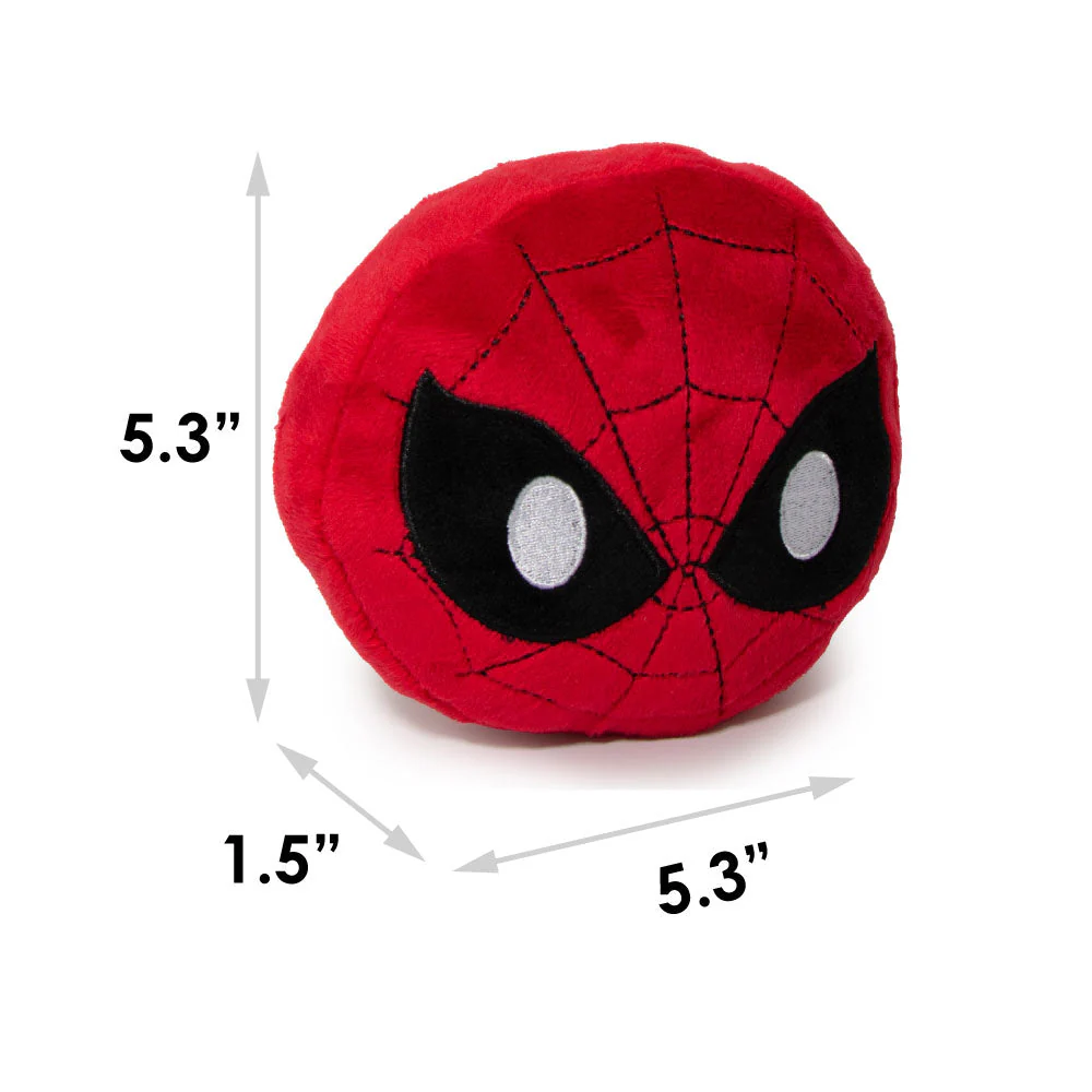 Dog Toy Squeaky Plush - Spider-Man Face Emoji Red Black White - Image 7