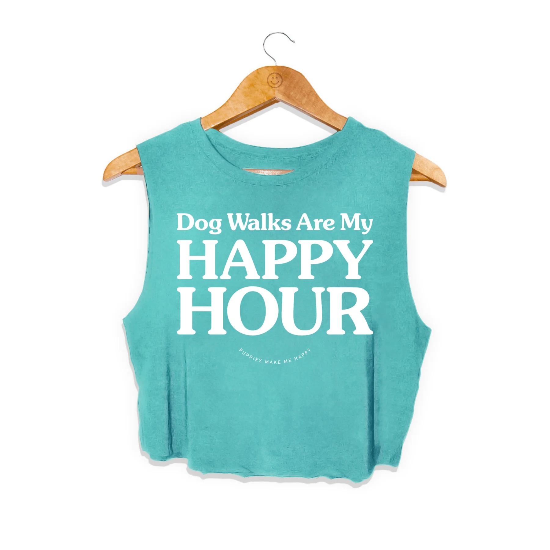 Dog Walks Are My Happy Hour Crop Top | Gift for Dog Lovers - Image 2