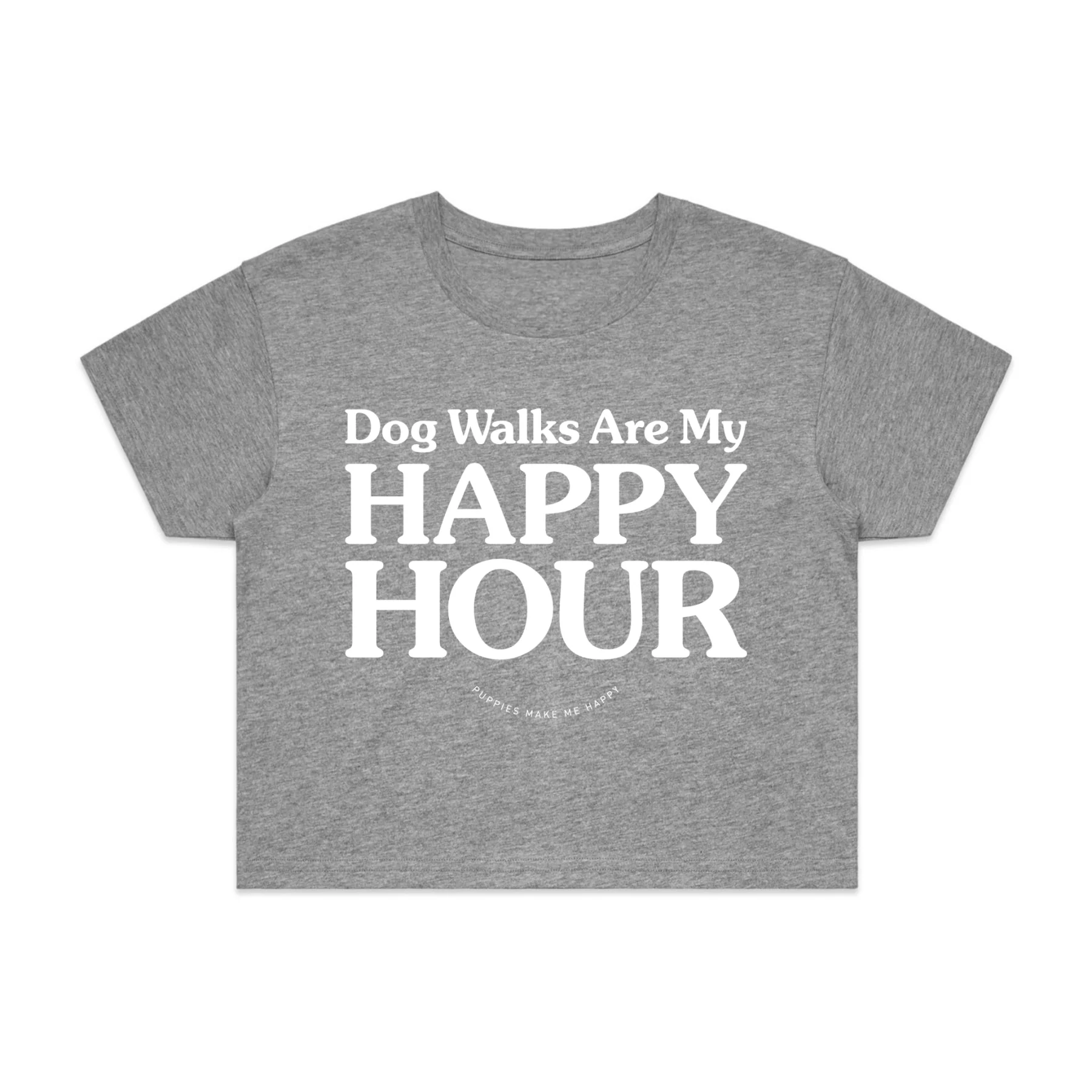 Dog Walks are my Happy Hour | Crop Tee - Image 2