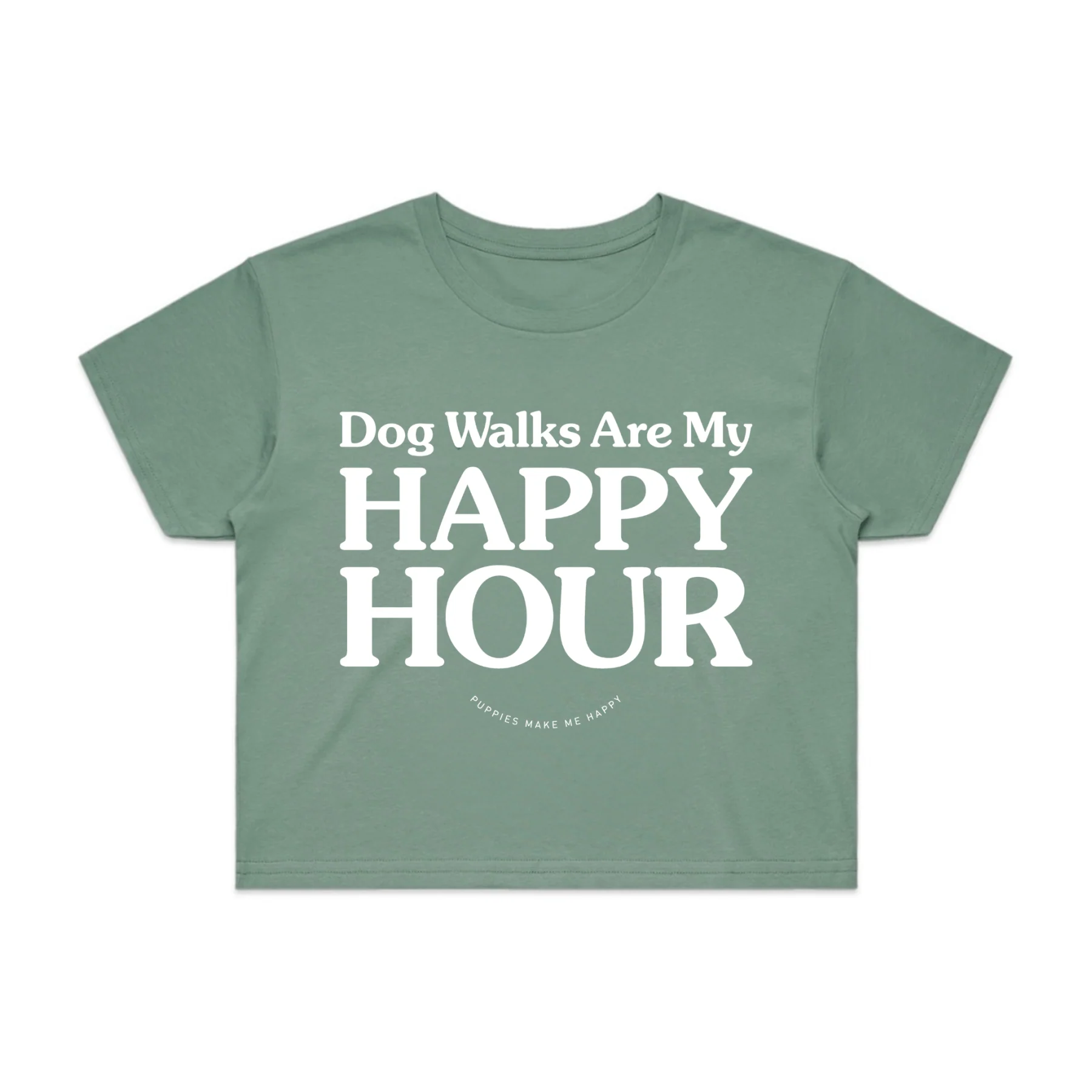 Dog Walks are my Happy Hour | Crop Tee - Image 3