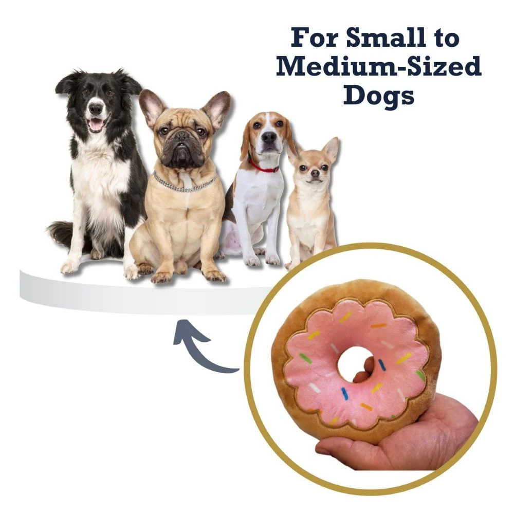 Donut Plush Dog Toy – Soft, Chewy and Cuddly, Safe & Non-Toxic, Ideal for Fetching, Tug-of-War, Gentle Chewing – Strawberry - Image 6