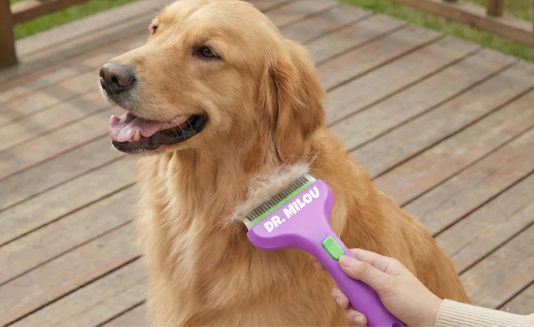 CalmCare Grooming Brush with One-Click Fur Release by Dr. Milou - Image 2