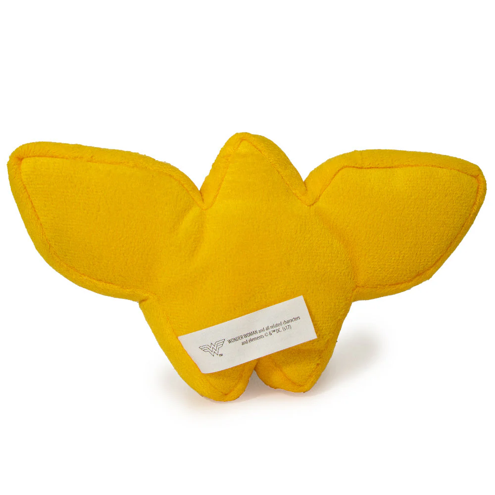 DTPT-WWBS Dog Toy Squeaky Plush - Wonder Woman Logo Icon Yellow Black - Image 3
