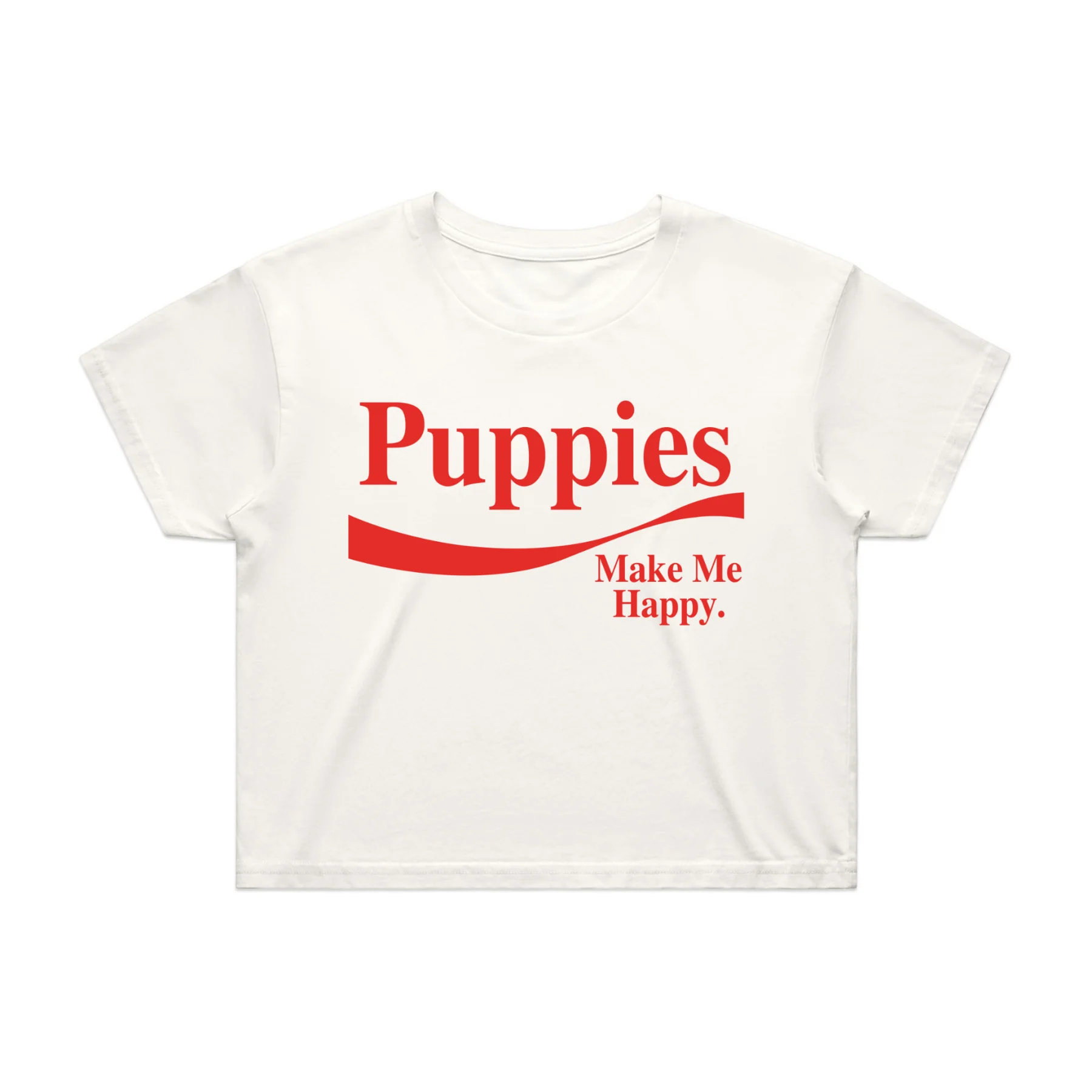 Enjoy Puppies Make Me Happy | Crop Tee | Red Font - Image 2
