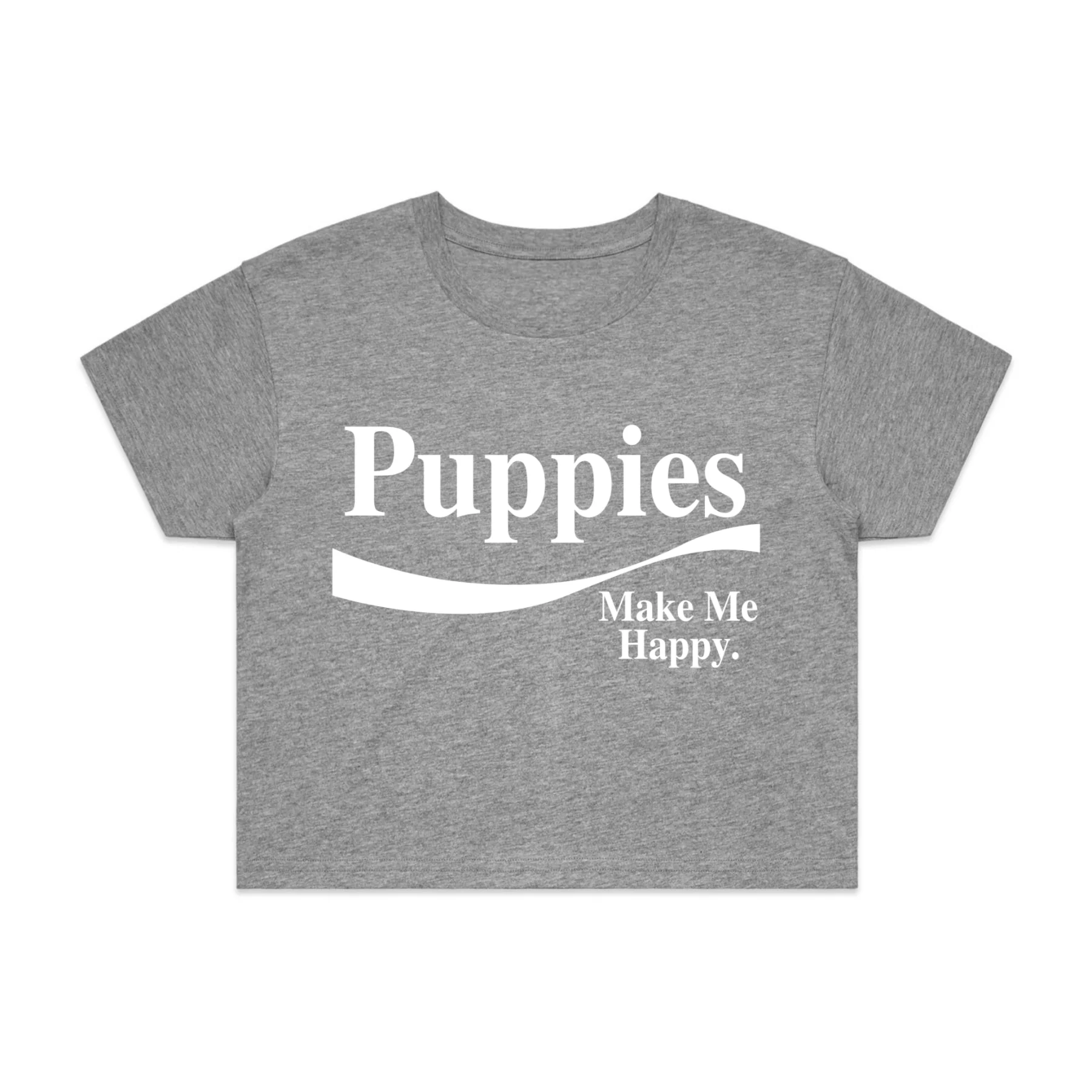 Enjoy Puppies Make Me Happy Crop Top | Gift for Dog Lovers - Image 2