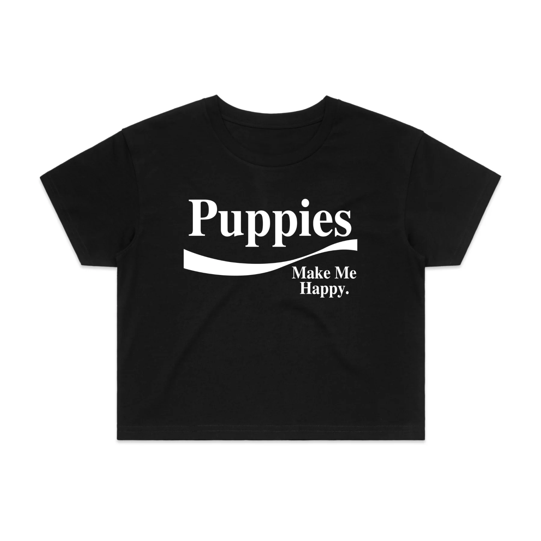 Enjoy Puppies Make Me Happy Crop Top | Gift for Dog Lovers - Image 3