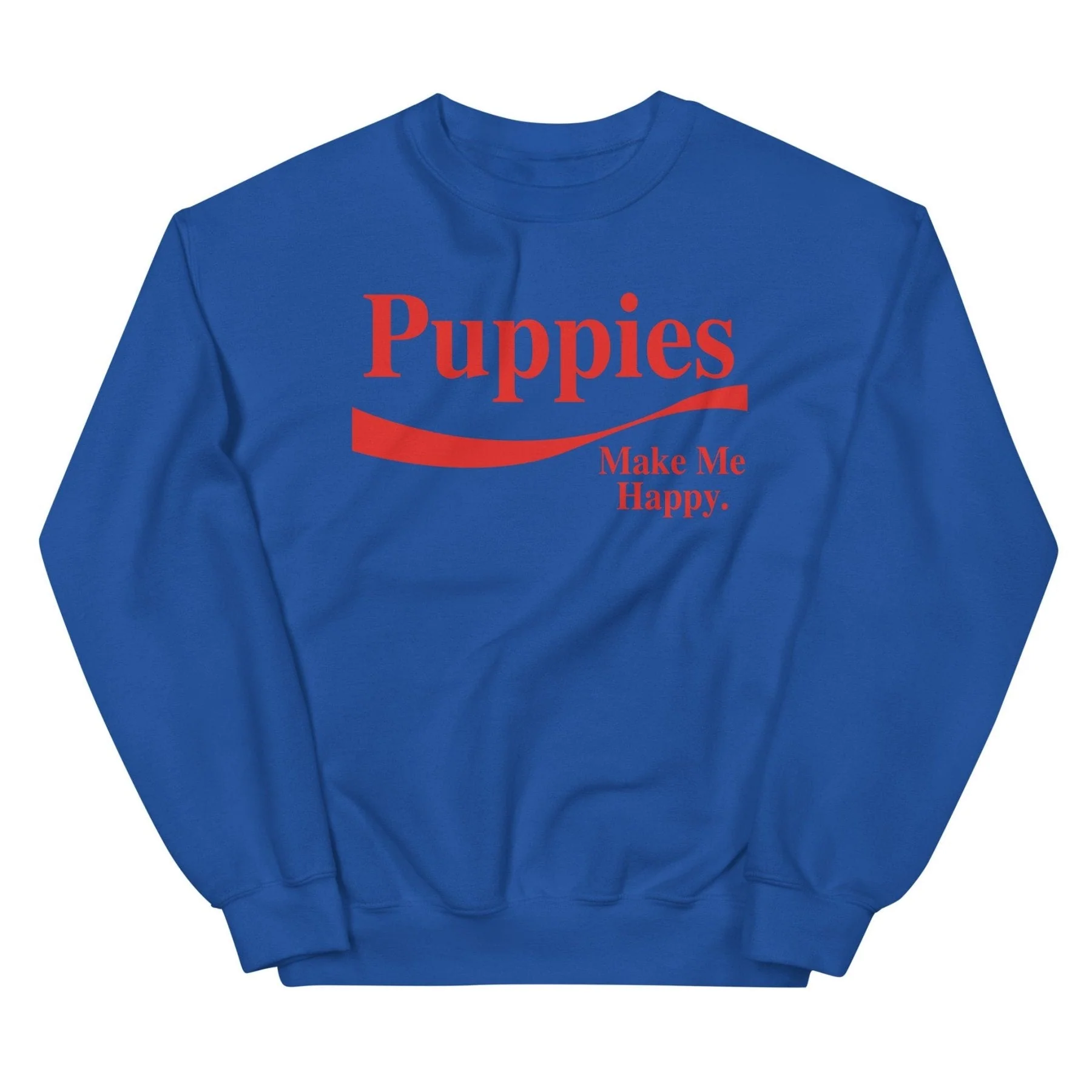 Enjoy Puppies Make Me Happy | Unisex Sweatshirt | Red Font - Image 5