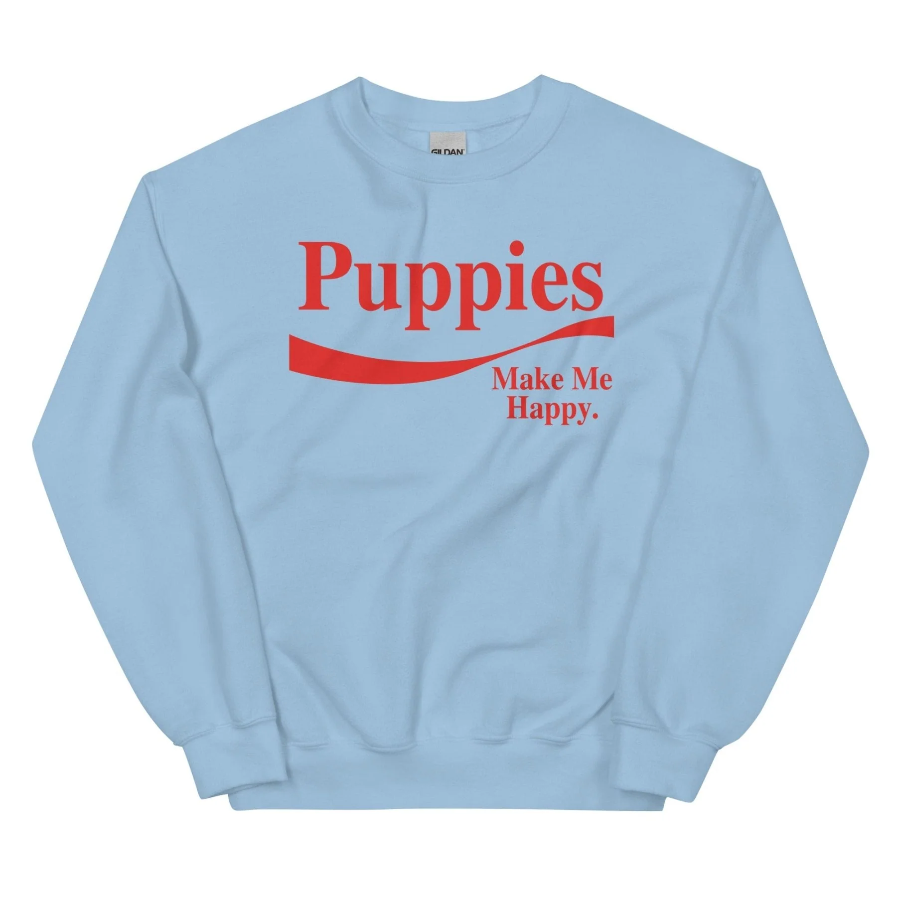 Enjoy Puppies Make Me Happy | Unisex Sweatshirt | Red Font - Image 6