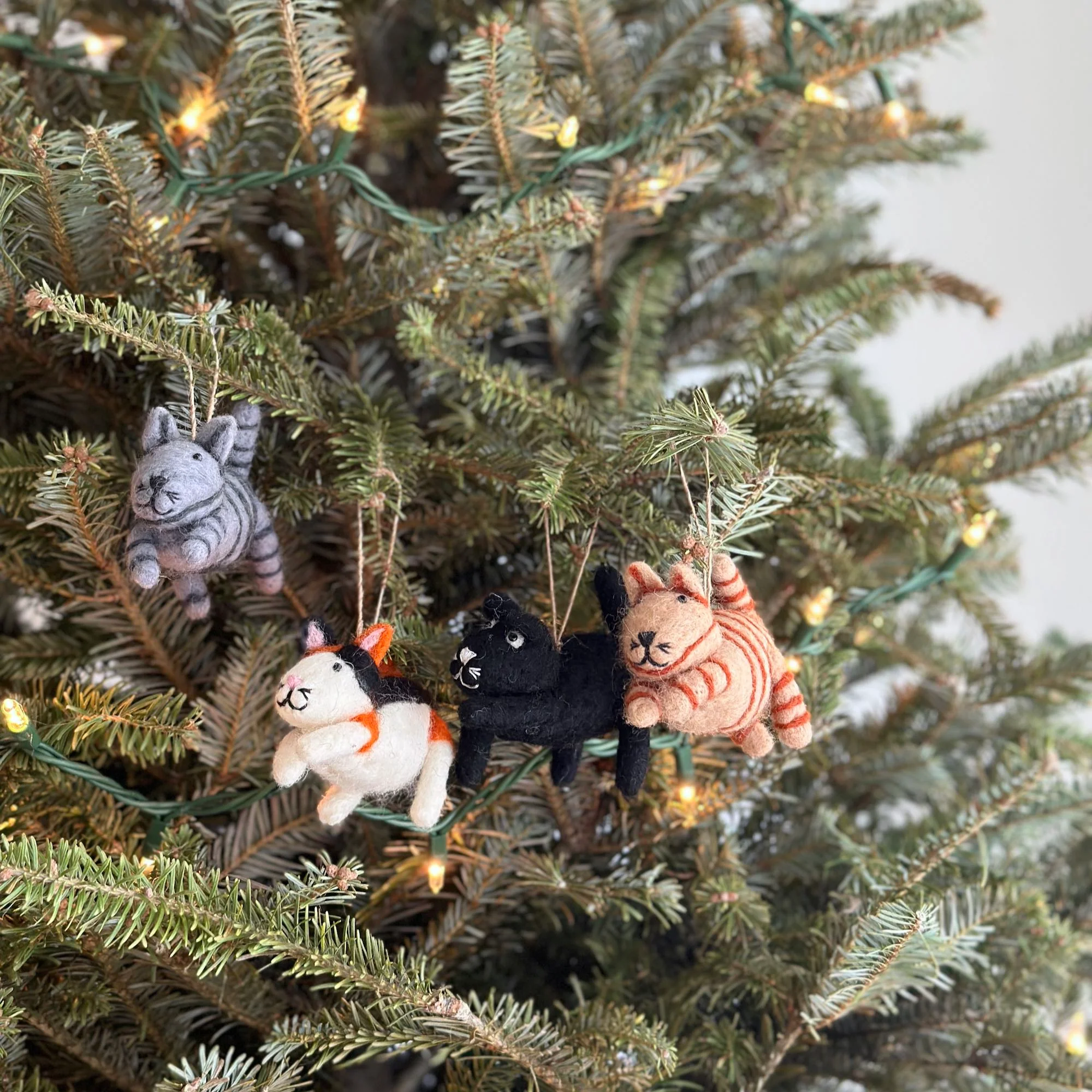 Felt Christmas Ornaments Set of 4 - Cats - Image 2