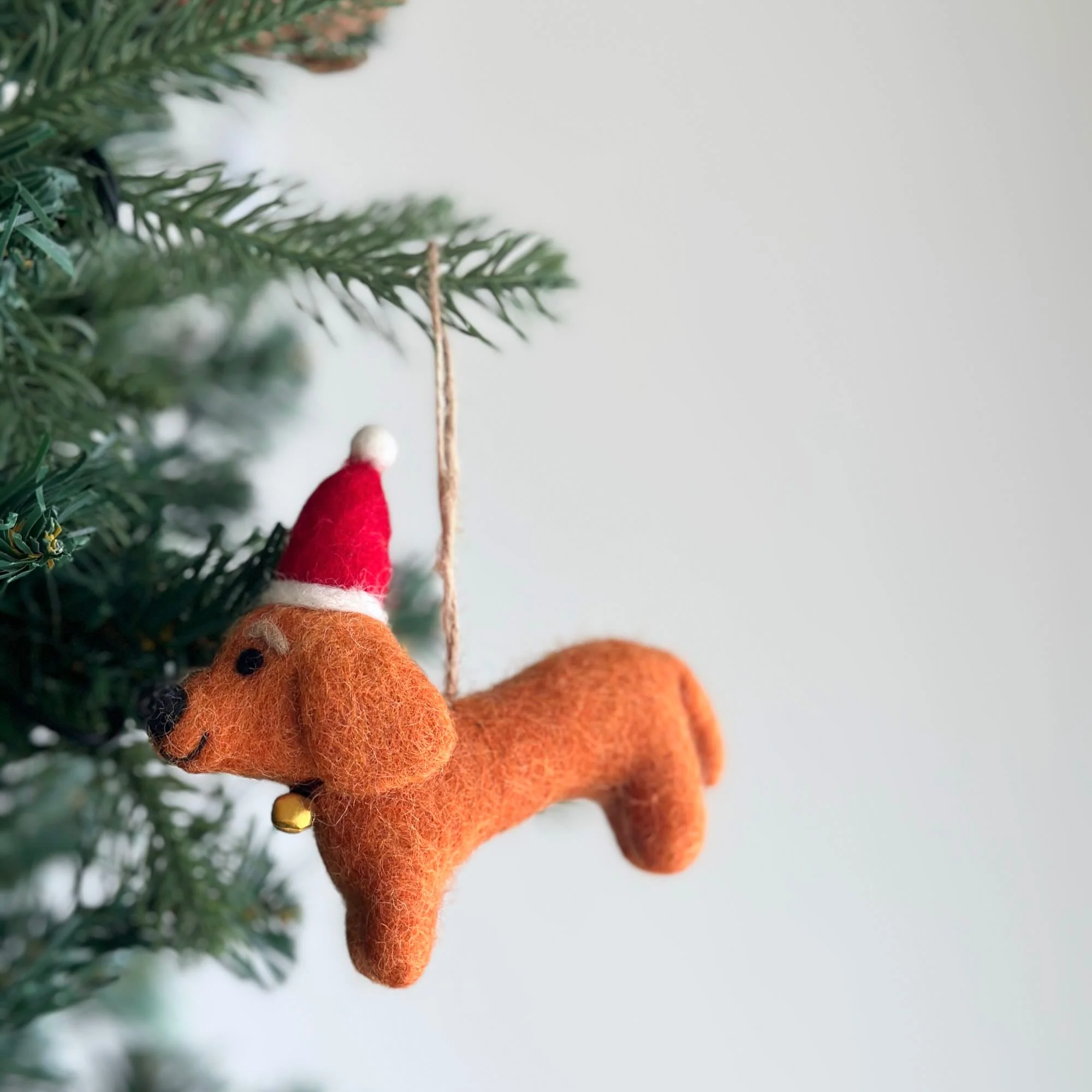 Felt Ornament - Dachshund Dog with Christmas Hat - Image 3