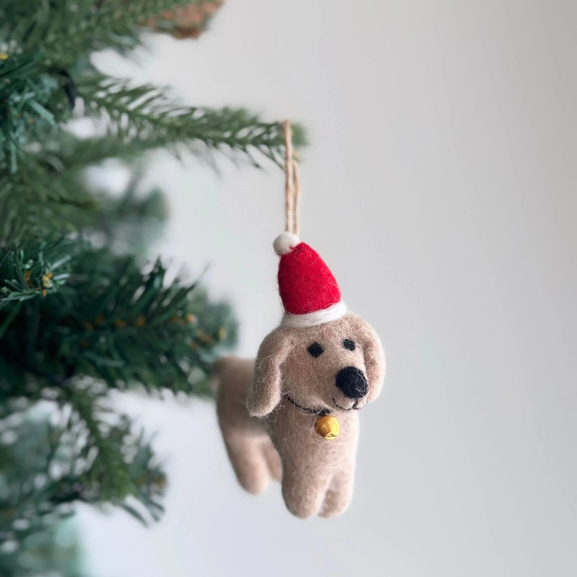 Felt Ornament - Dachshund Dog with Christmas Hat - Image 4