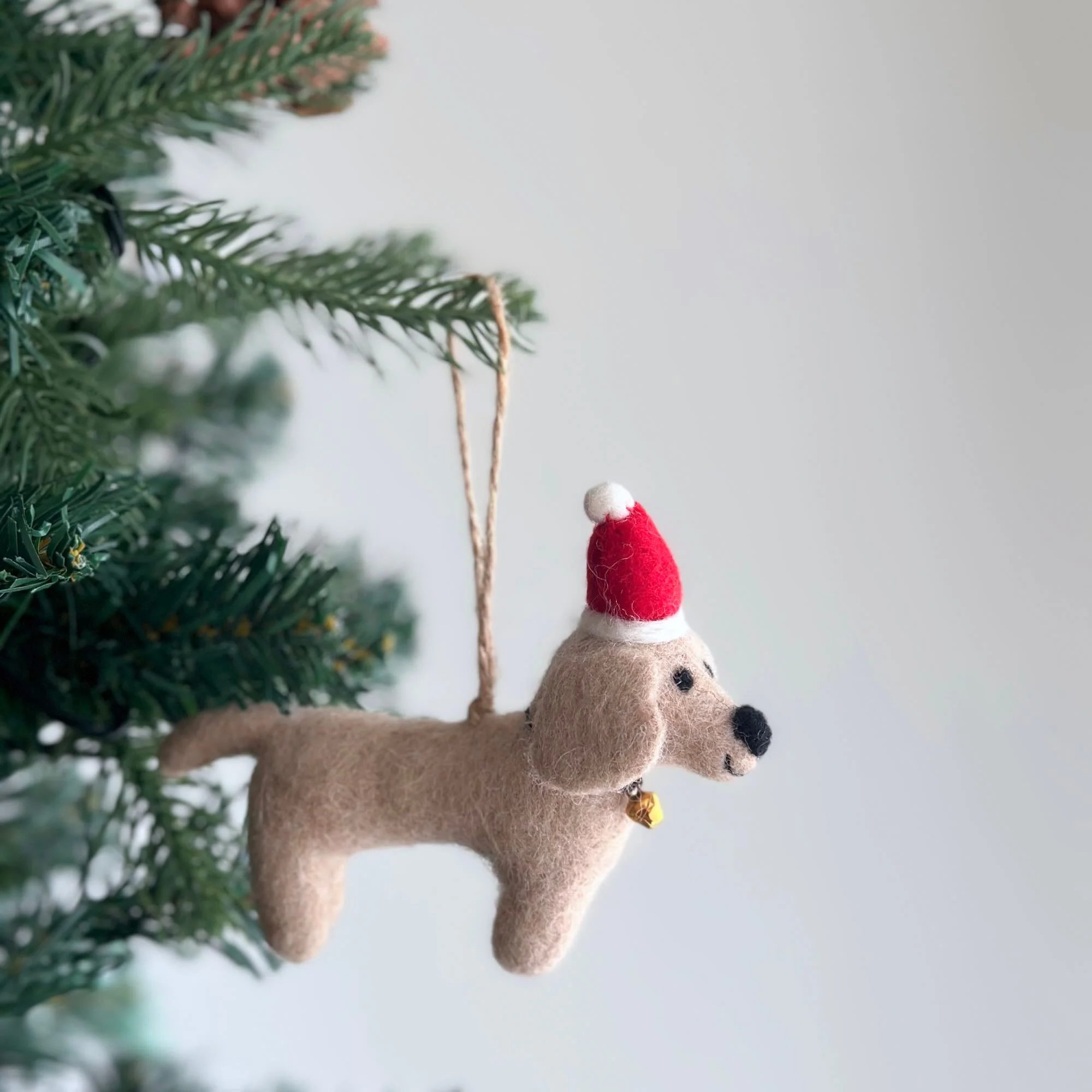 Felt Ornament - Dachshund Dog with Christmas Hat - Image 5