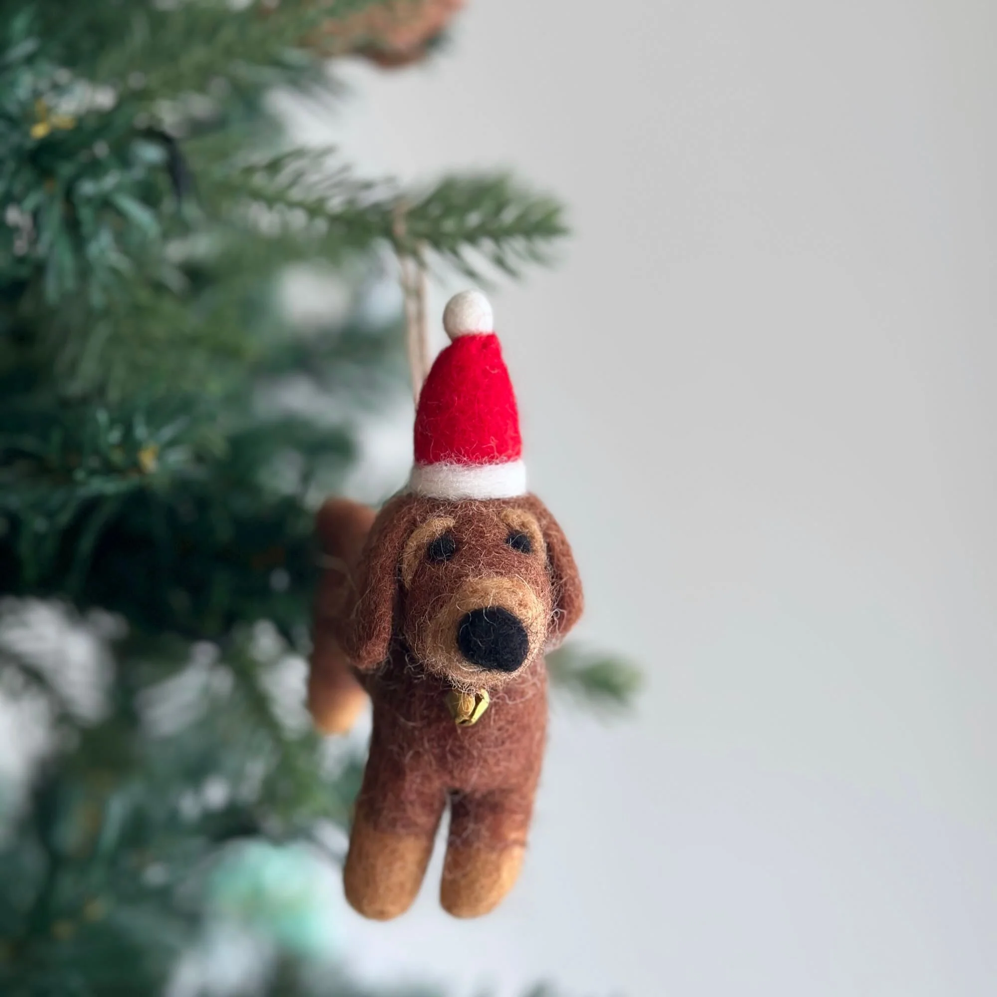 Felt Ornament - Dachshund Dog with Christmas Hat - Image 6