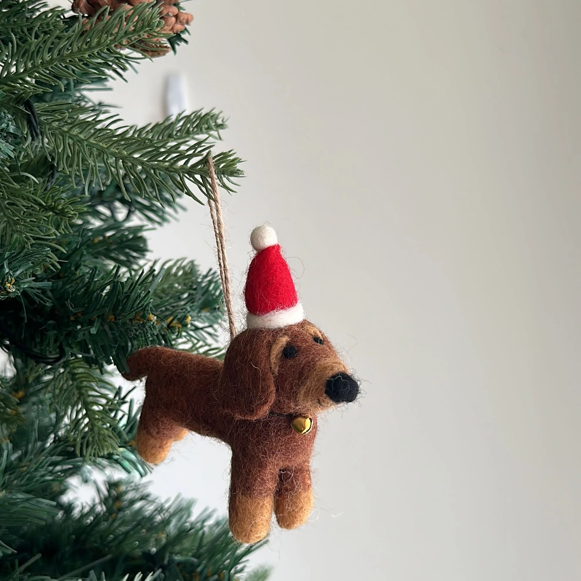 Felt Ornament - Dachshund Dog with Christmas Hat - Image 7