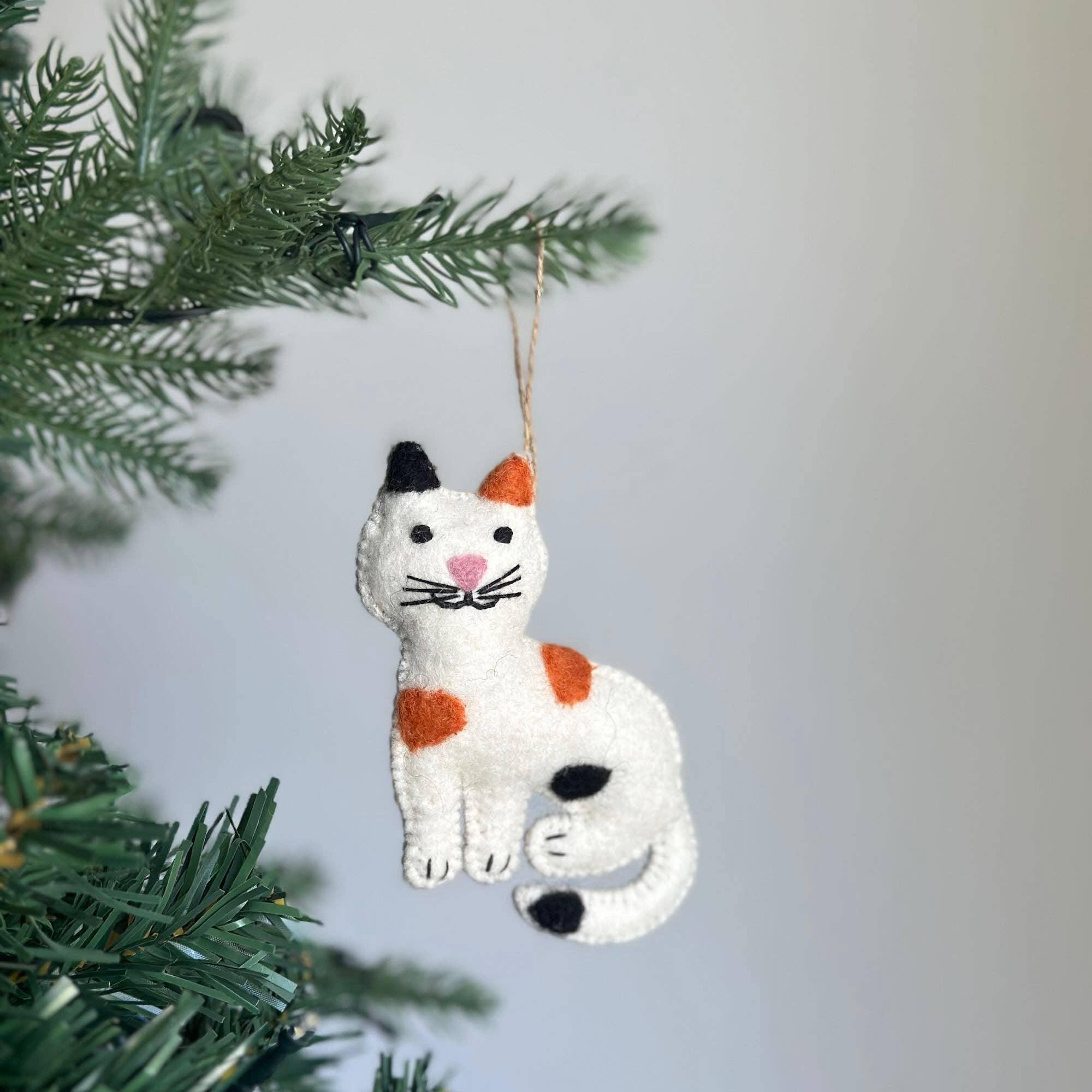 Felt Ornament - Stitched Cat - Image 3