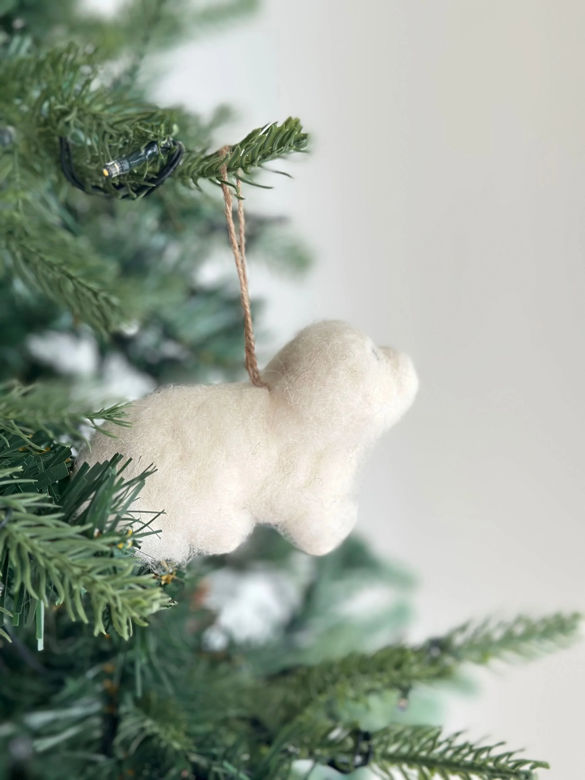 Felt Ornament - White Maltese Dog - Image 2