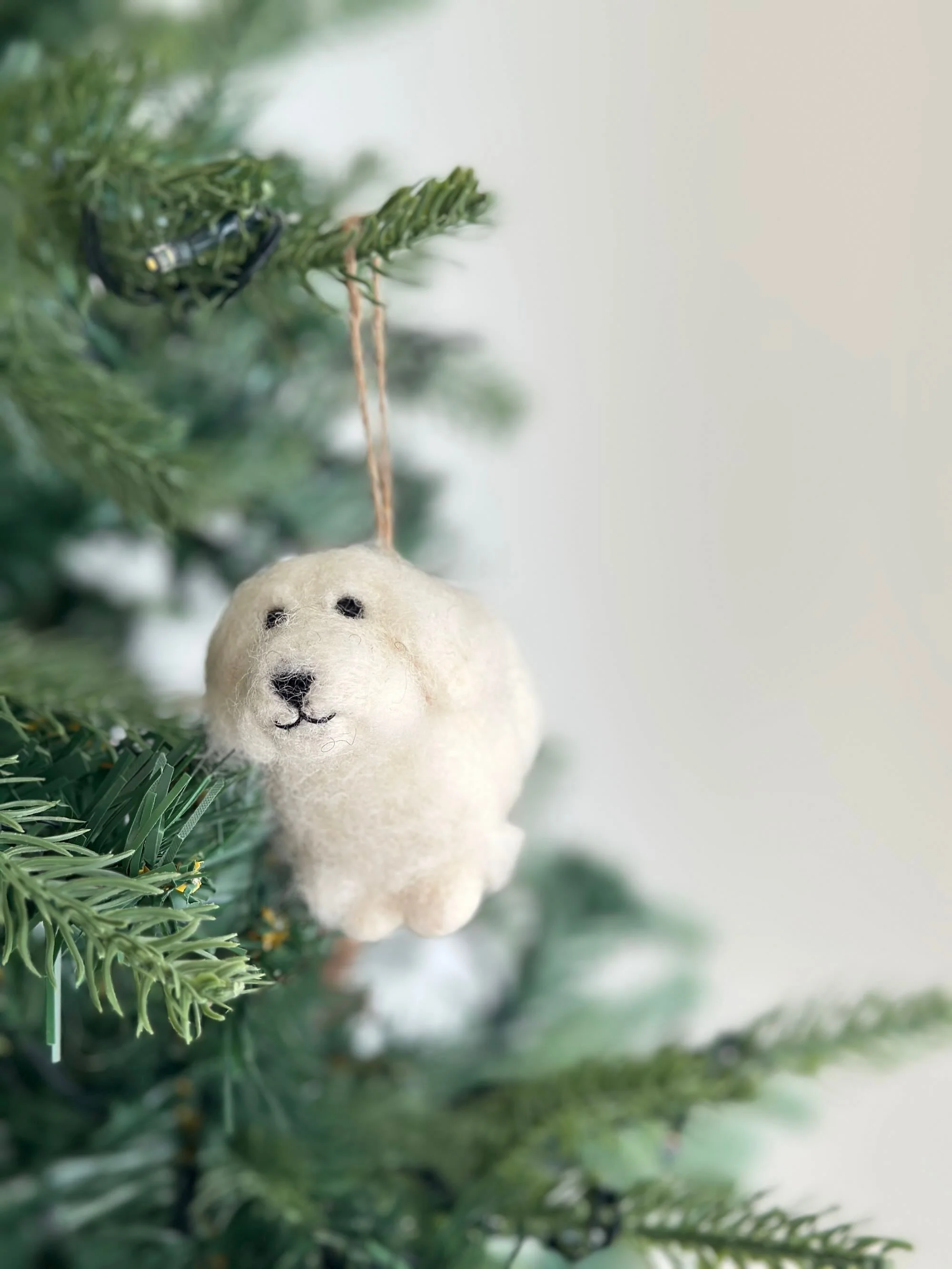 Felt Ornament - White Maltese Dog - Image 3