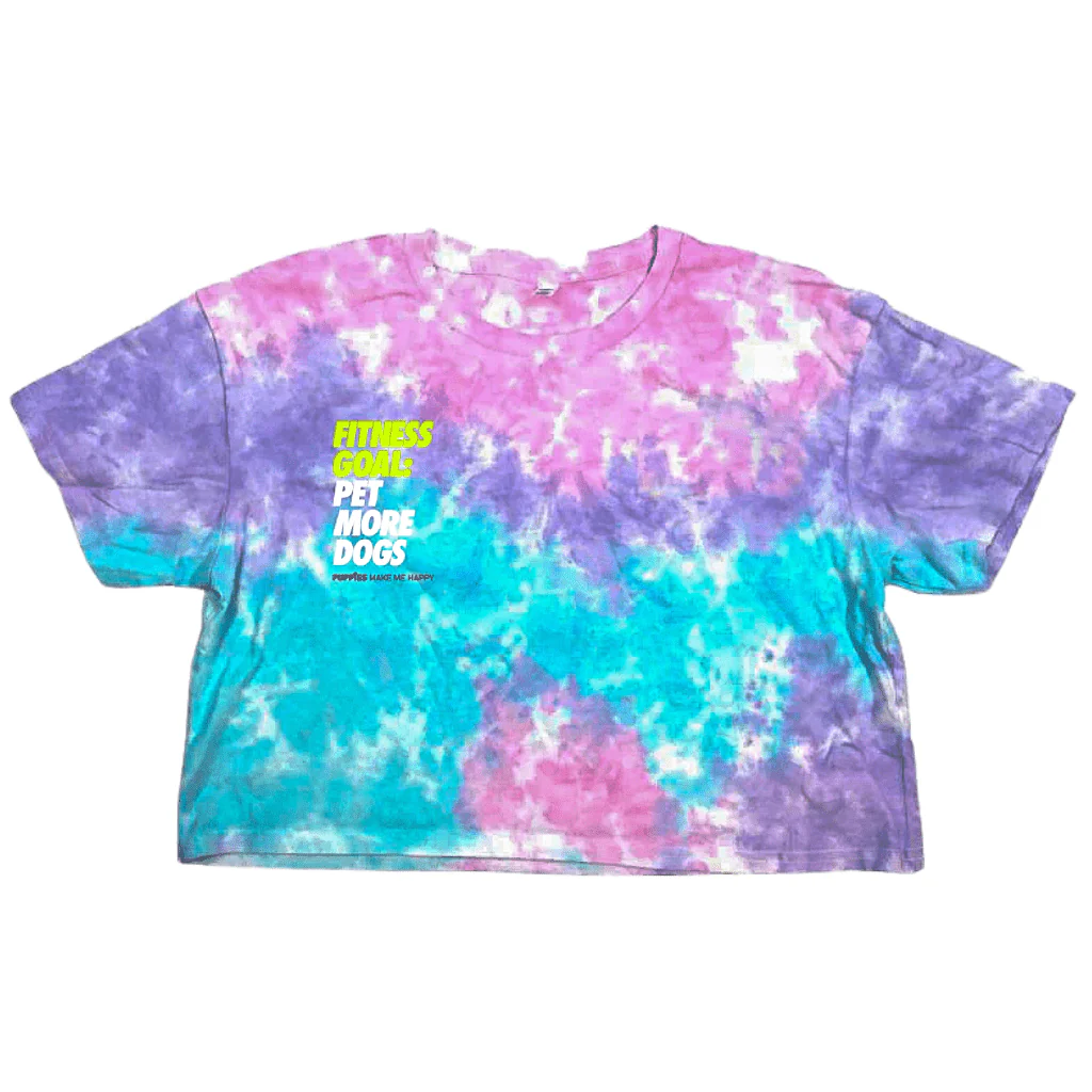 Fitness Goal Pet More Dogs Tie Dye Crop Tee | Gift for Dog Lovers - Image 2