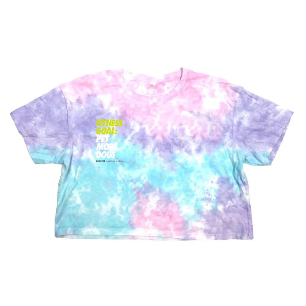 Fitness Goal Pet More Dogs Tie Dye Crop Tee | Gift for Dog Lovers - Image 4