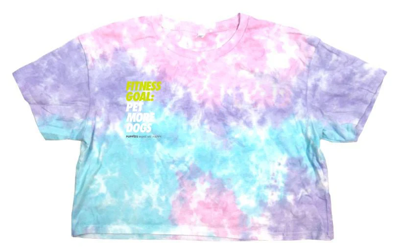 Fitness Goal Pet More Dogs Tie Dye Crop Tee | Gift for Dog Lovers - Image 5