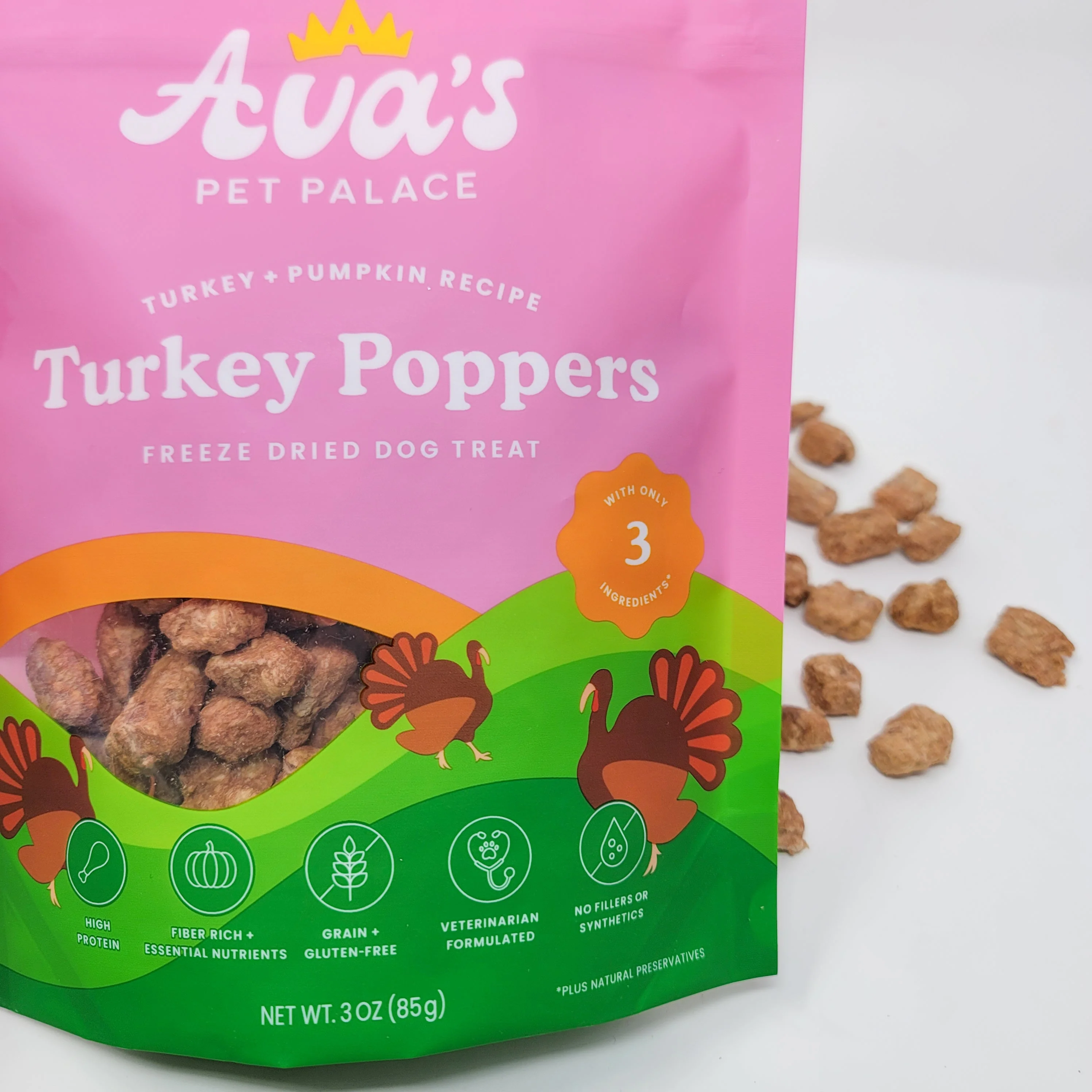 Freeze Dried Dog Treats - Turkey Poppers - Image 6