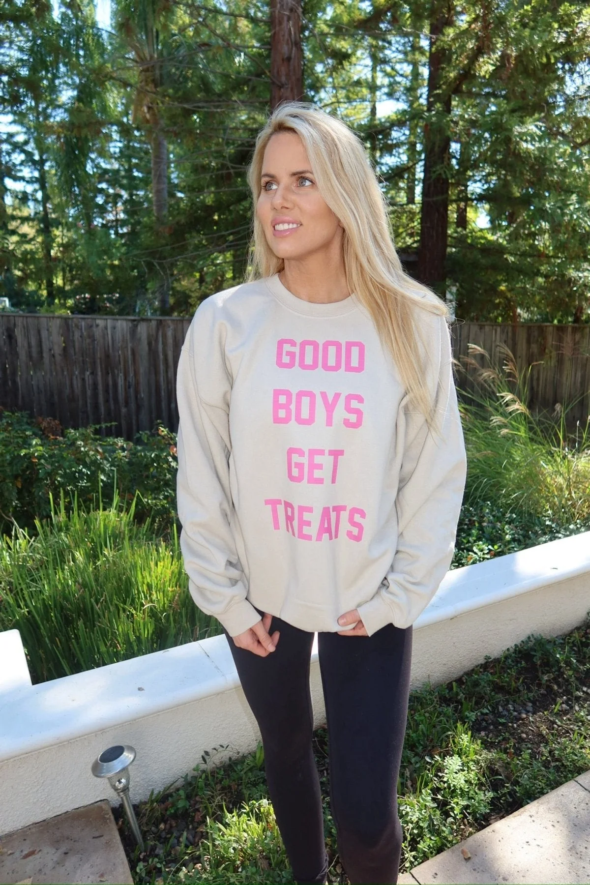 Good Boys Get Treats Pink Font Crewneck Sweatshirt | Ultra-Soft Best Gift for Dog Lovers - Image 10