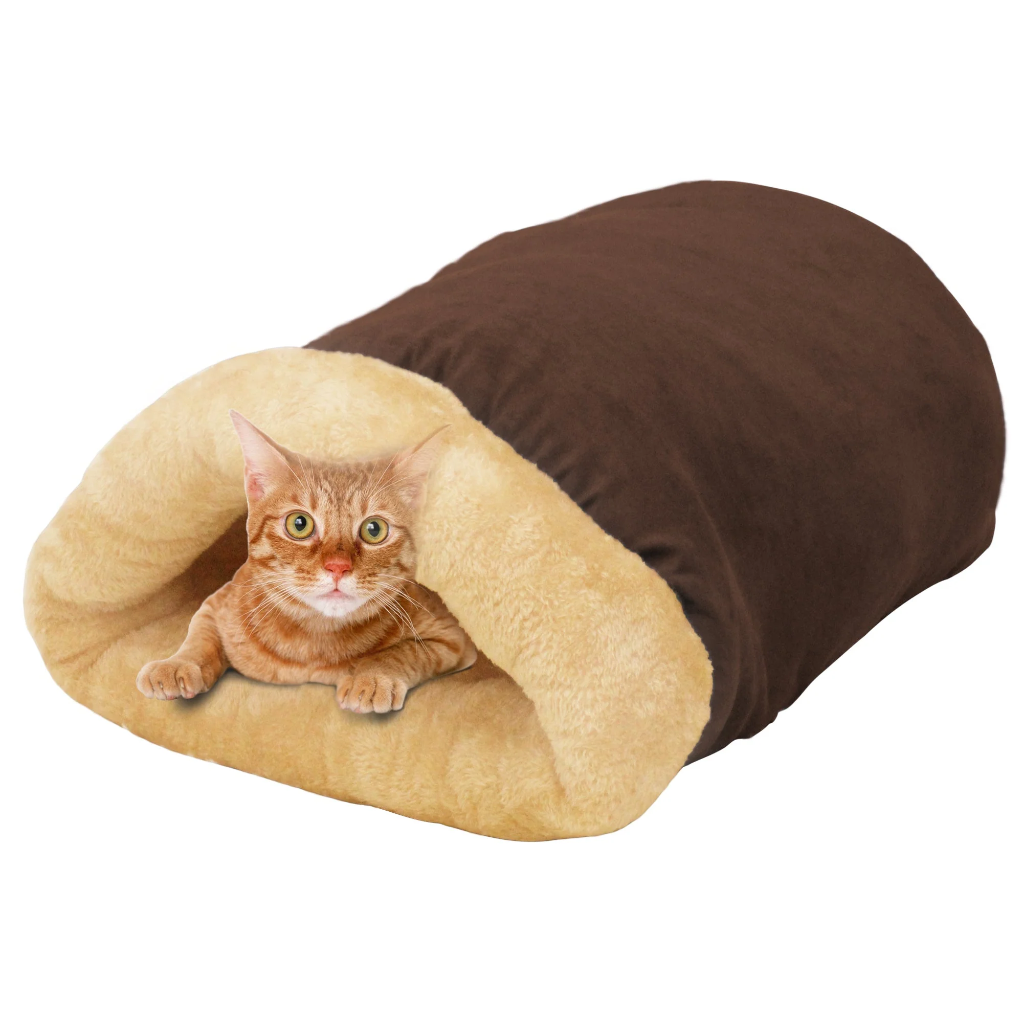 GOOPAWS 4 in 1 Self Warming Burrow Cat Bed Sleeping Cave, Sage Green - Image 10