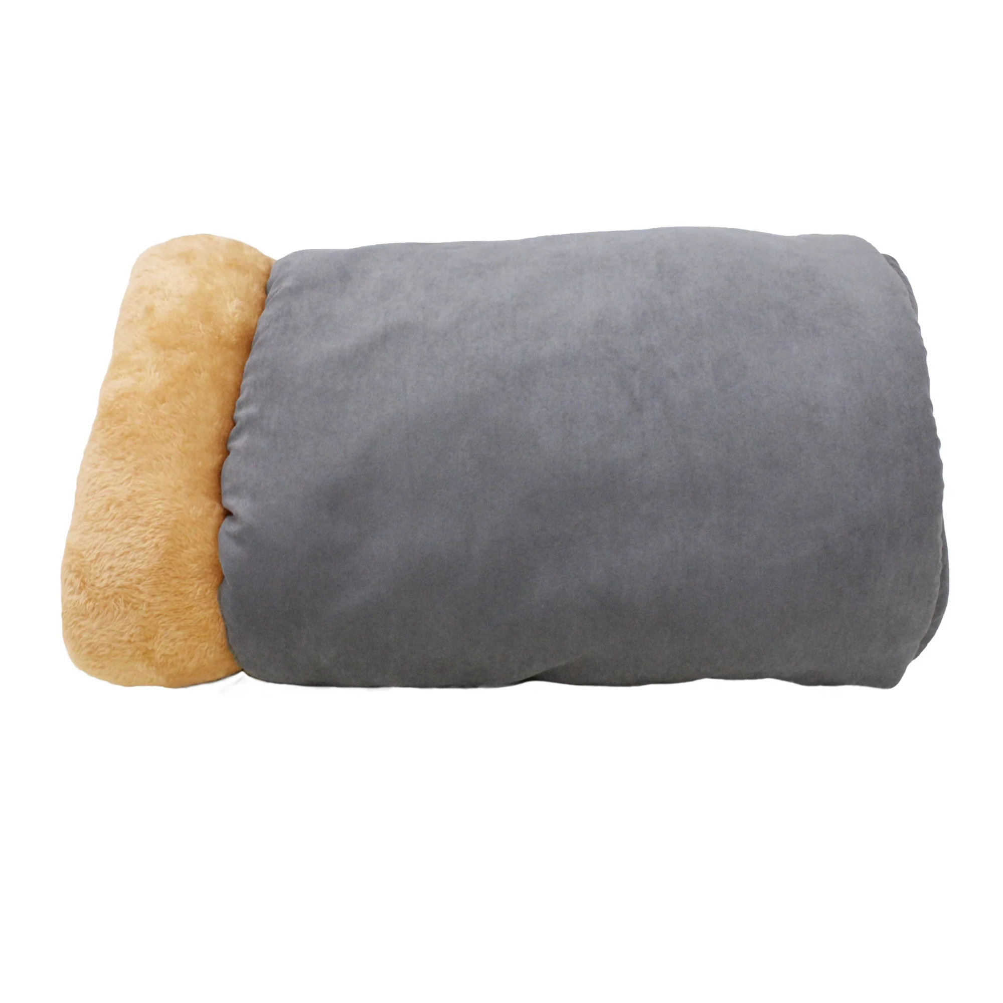 GOOPAWS 4 in 1 Self Warming Burrow Small Pet Hideway Cat Cave, Gray - Image 3